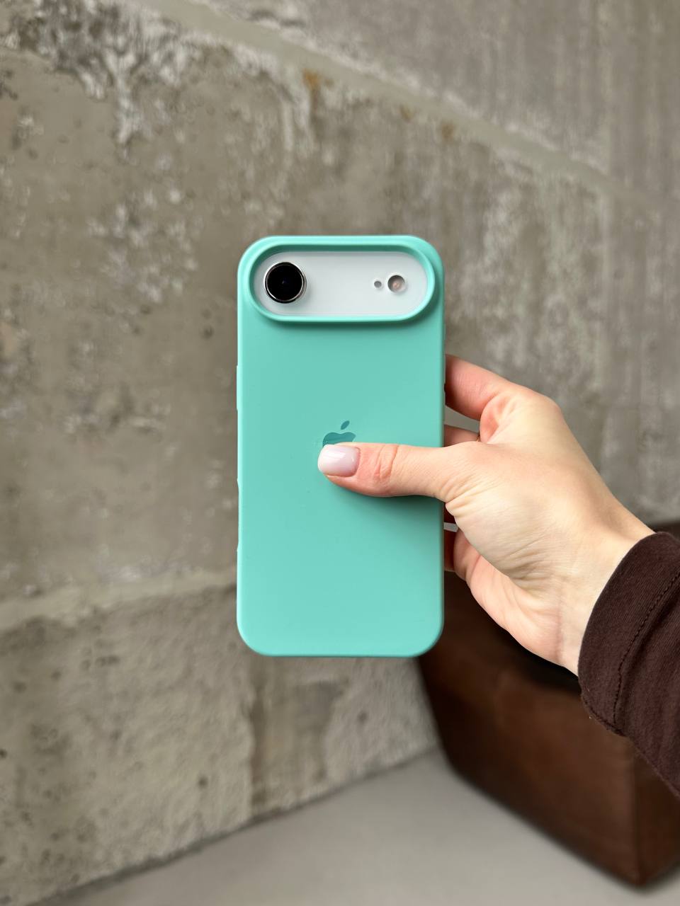 Чехол Silicone case с открытой камерой на iPhone 17 Air Sea Blue (10)