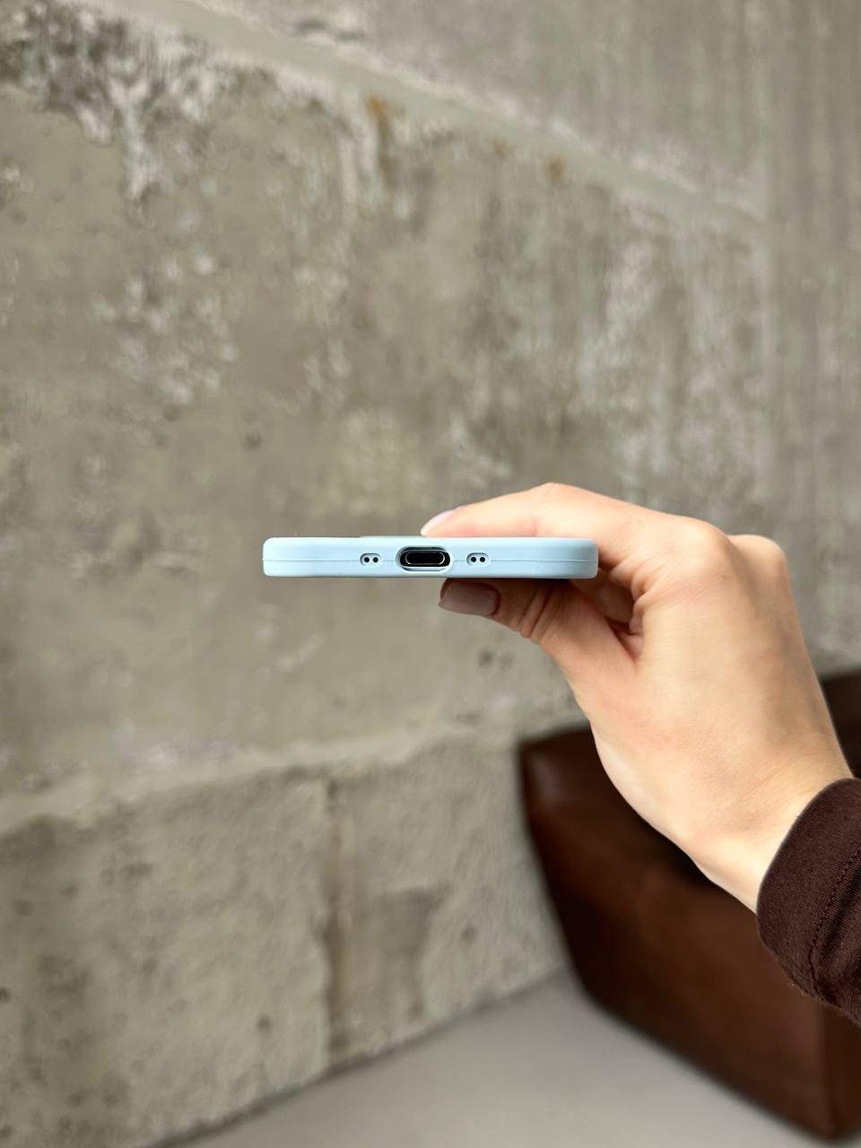 Чохол Silicone case з відкритою камерою на iPhone 17 Air Sky Blue (33)