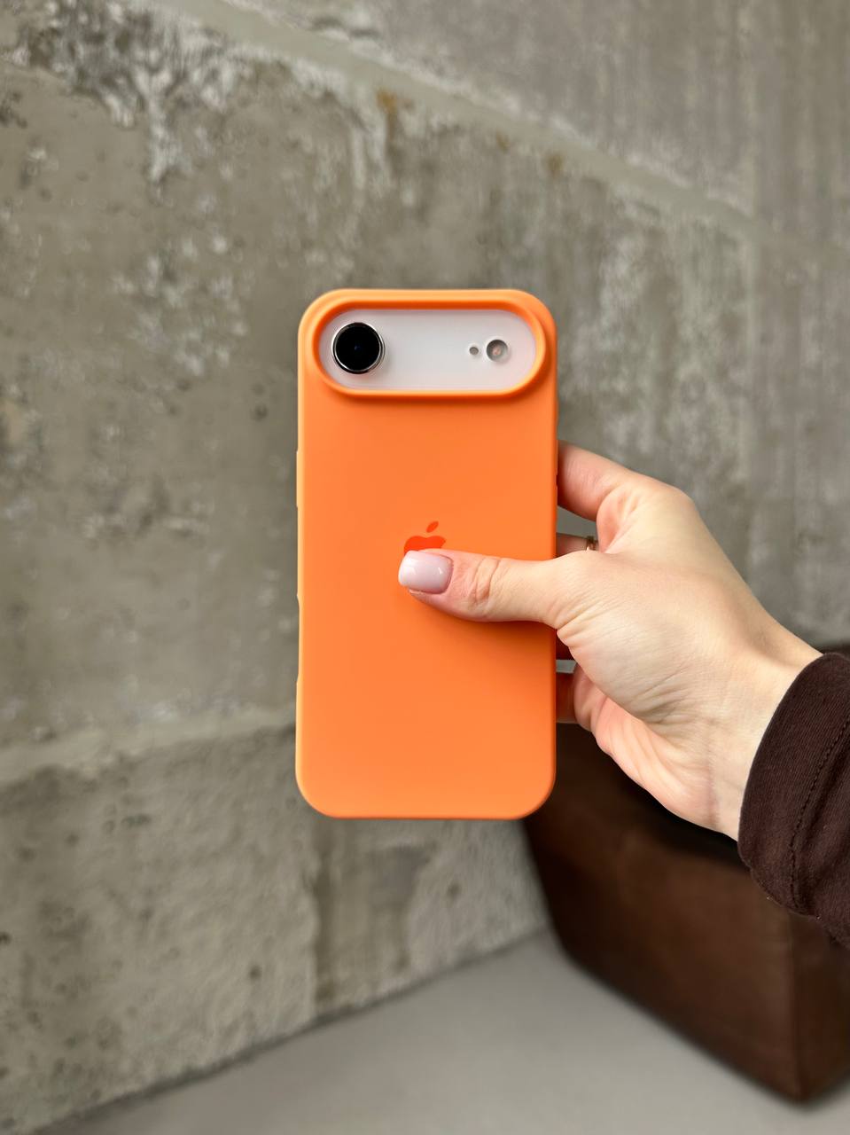 Чехол Silicone case с открытой камерой на iPhone 17 Air Papaya (40)
