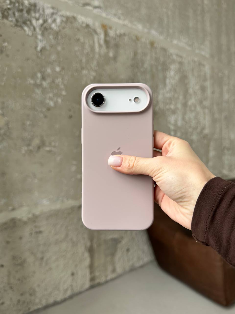 Чехол Silicone case с открытой камерой на iPhone 17 Air Lavander (08)
