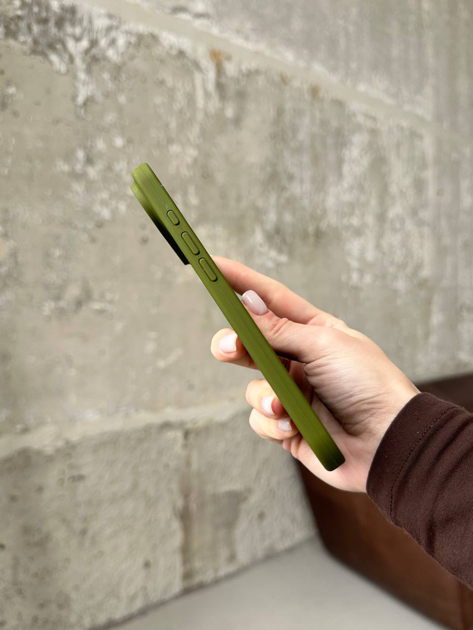 Чохол Silicone case з відкритою камерою на iPhone 17 Air Army Green (11)