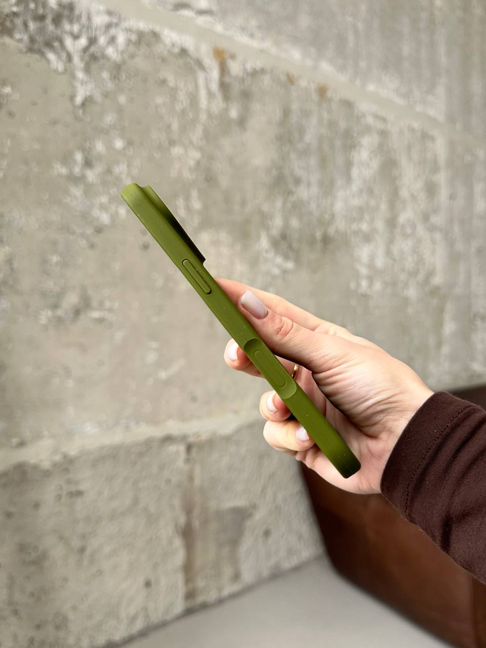 Чохол Silicone case з відкритою камерою на iPhone 17 Air Army Green (11)