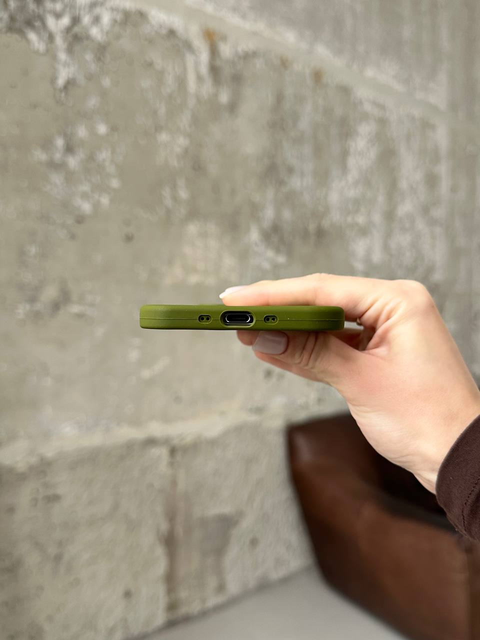 Чохол Silicone case з відкритою камерою на iPhone 17 Air Army Green (11)