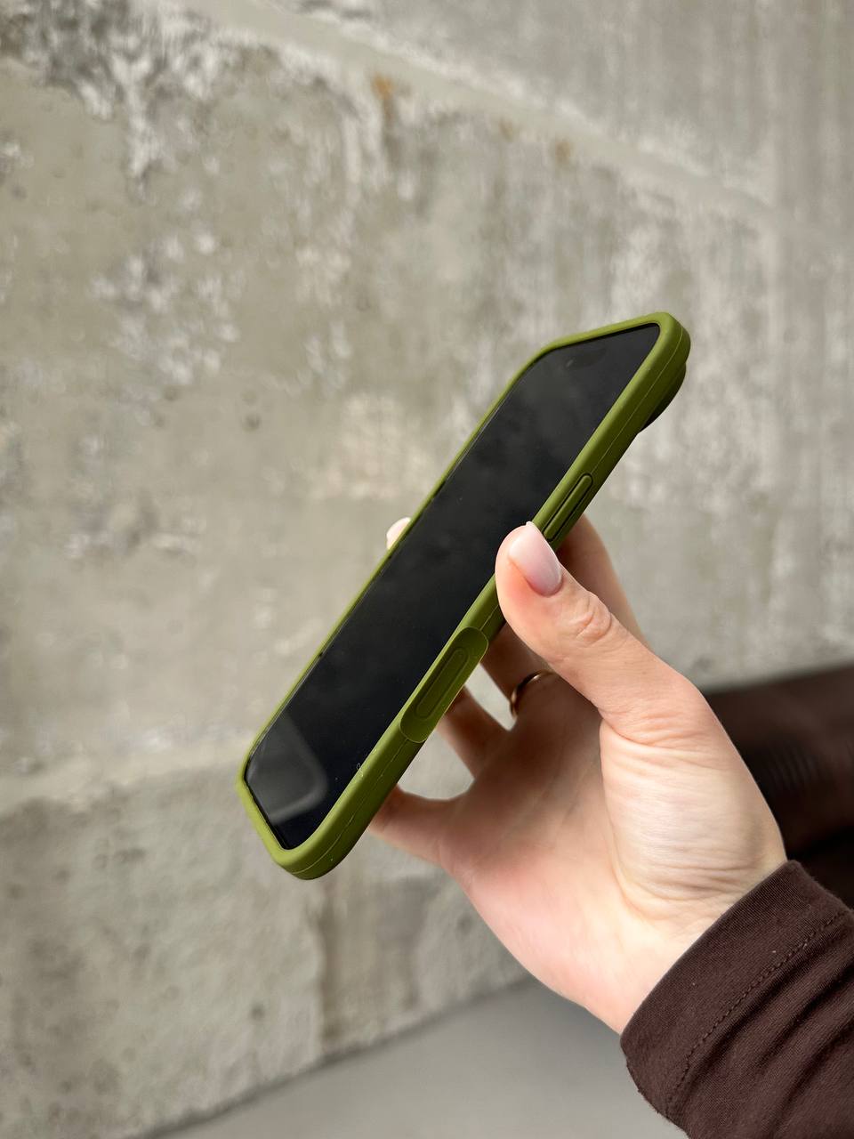 Чохол Silicone case з відкритою камерою на iPhone 17 Air Army Green (11)