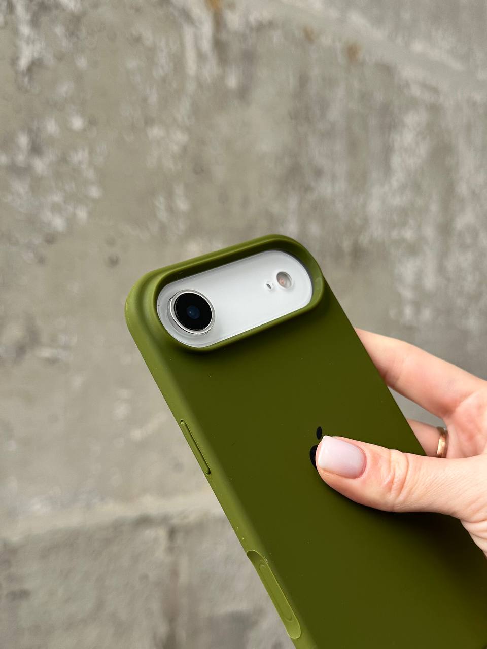 Чохол Silicone case з відкритою камерою на iPhone 17 Air Army Green (11)