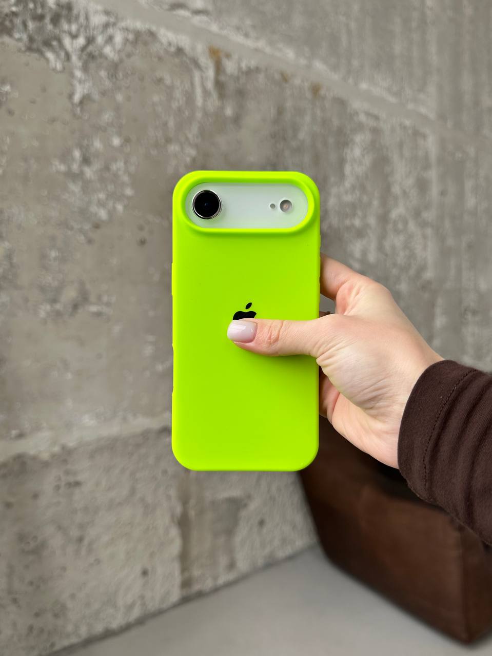 Чехол Silicone case с открытой камерой на iPhone 17 Air Shiny Green (34)