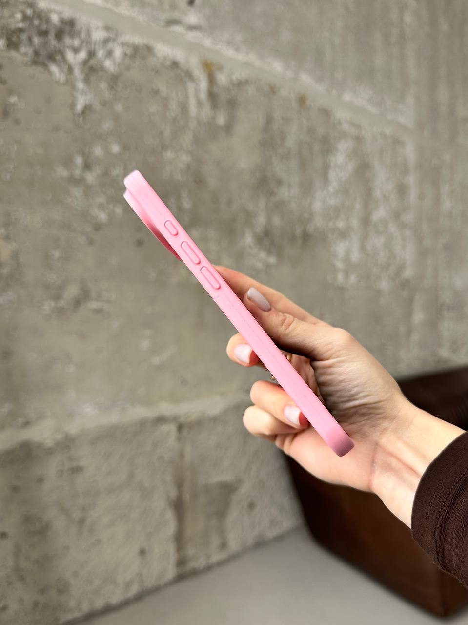 Чехол Silicone case с открытой камерой на iPhone 17 Air Baby Pink (06)