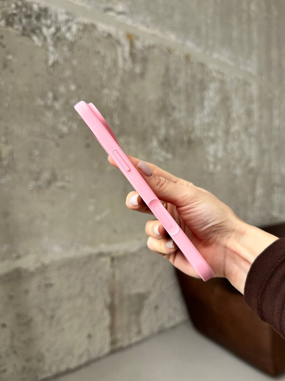 Чехол Silicone case с открытой камерой на iPhone 17 Air Baby Pink (06)
