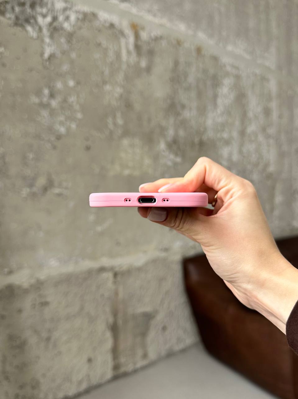 Чехол Silicone case с открытой камерой на iPhone 17 Air Baby Pink (06)