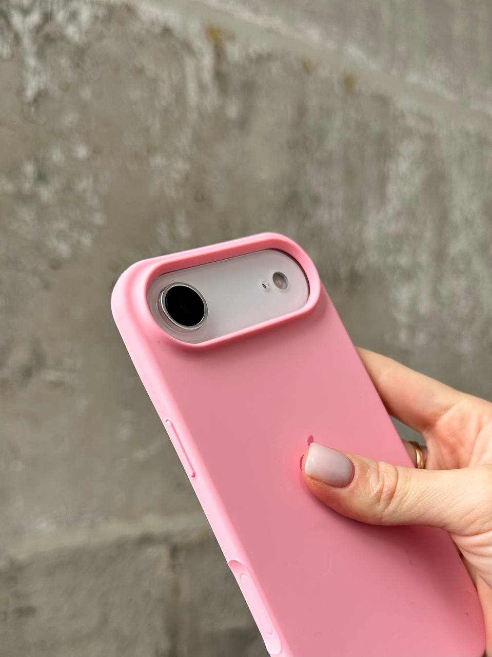 Чехол Silicone case с открытой камерой на iPhone 17 Air Baby Pink (06)