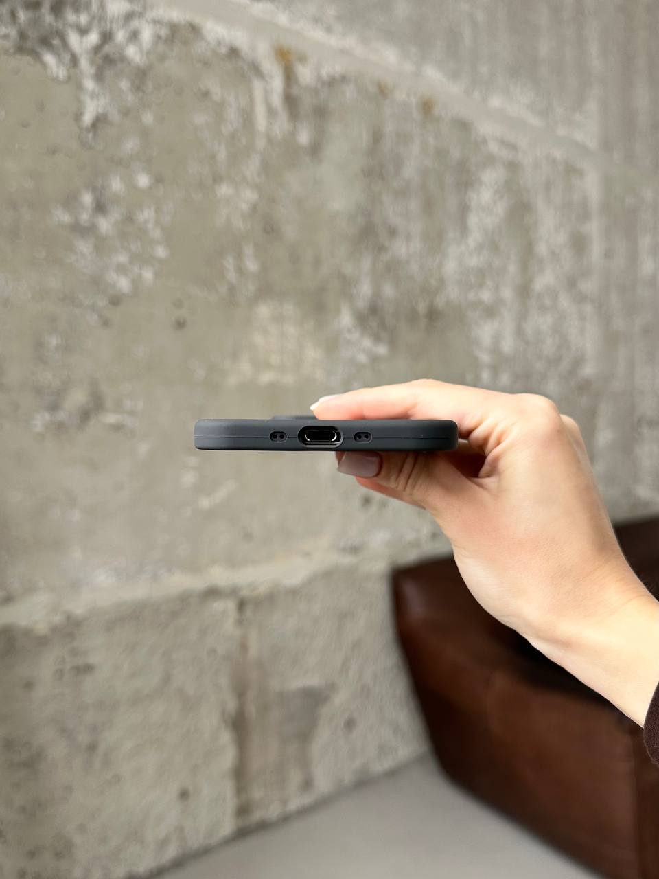 Чохол Silicone case з відкритою камерою на iPhone 17 Air Graphite (24)