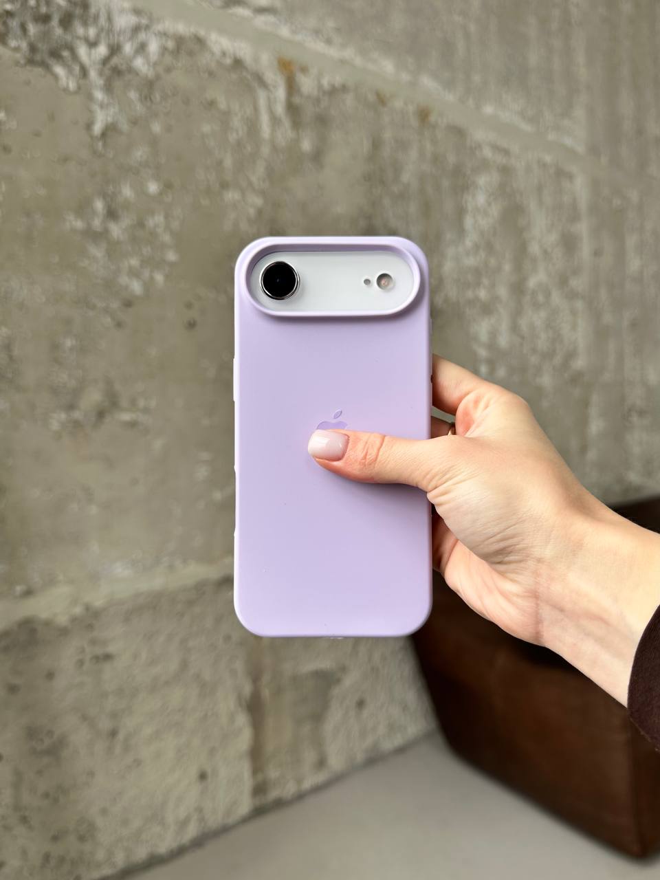 Чехол Silicone case с открытой камерой на iPhone 17 Air Lilac Purple (25)