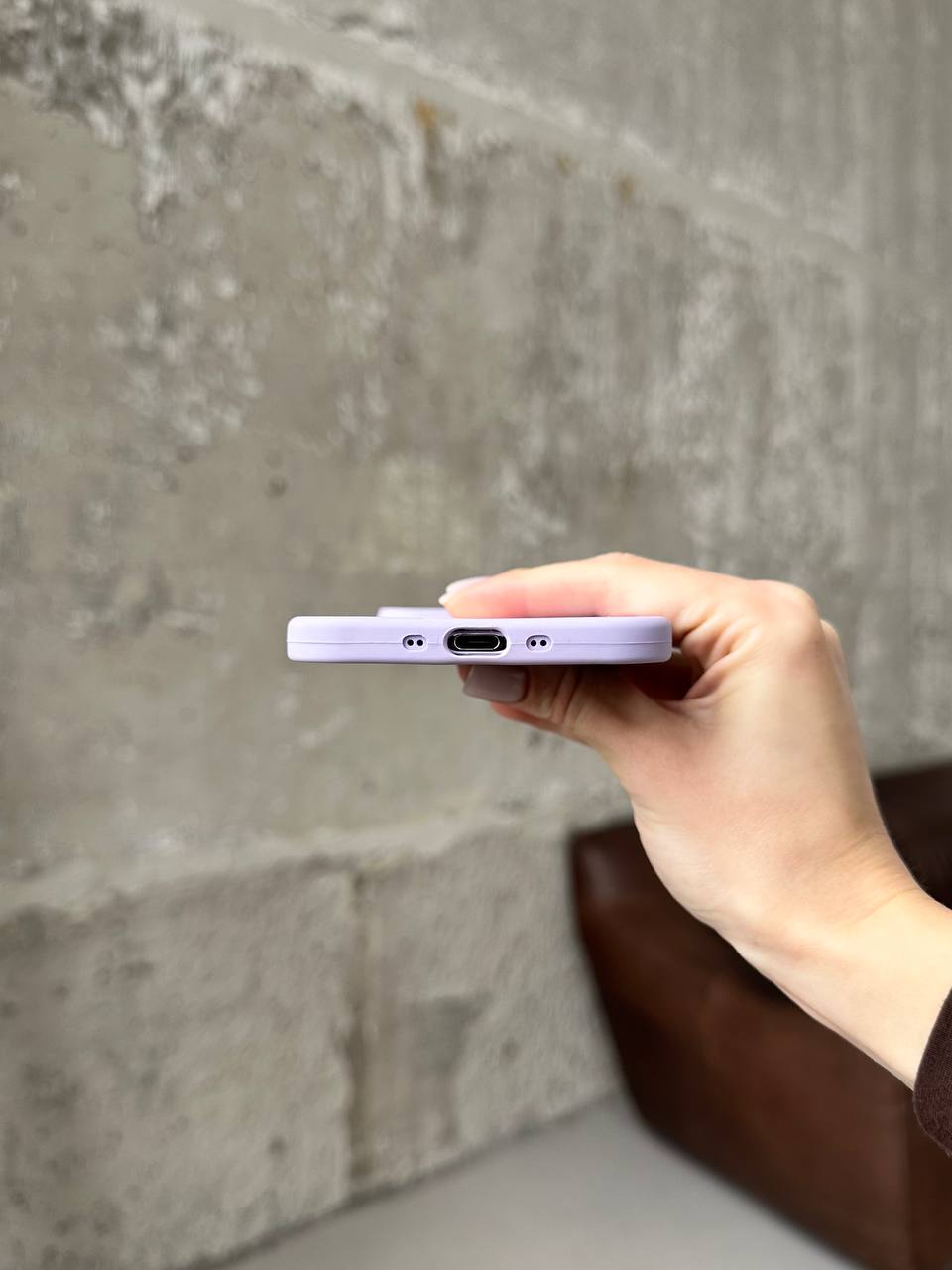 Чехол Silicone case с открытой камерой на iPhone 17 Air Lilac Purple (25)