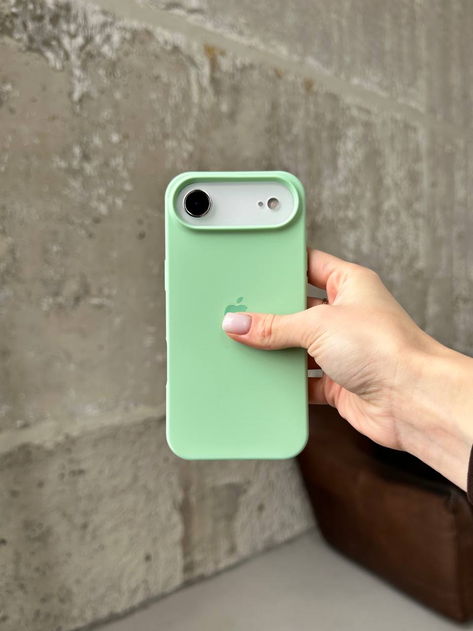 Чехол Silicone case с открытой камерой на iPhone 17 Air Pistachio (42)