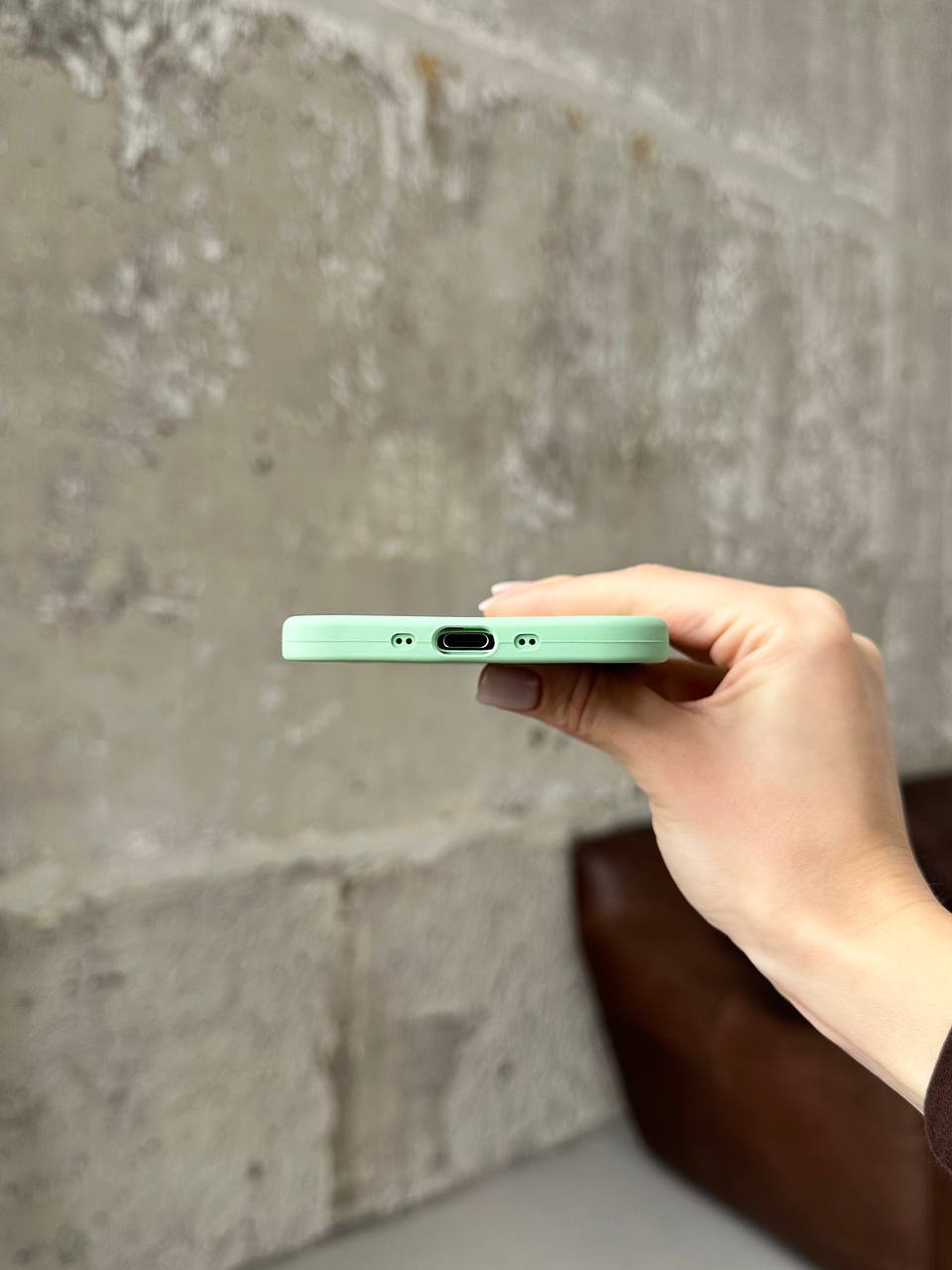 Чохол Silicone case з відкритою камерою на iPhone 17 Air Pistachio (42)
