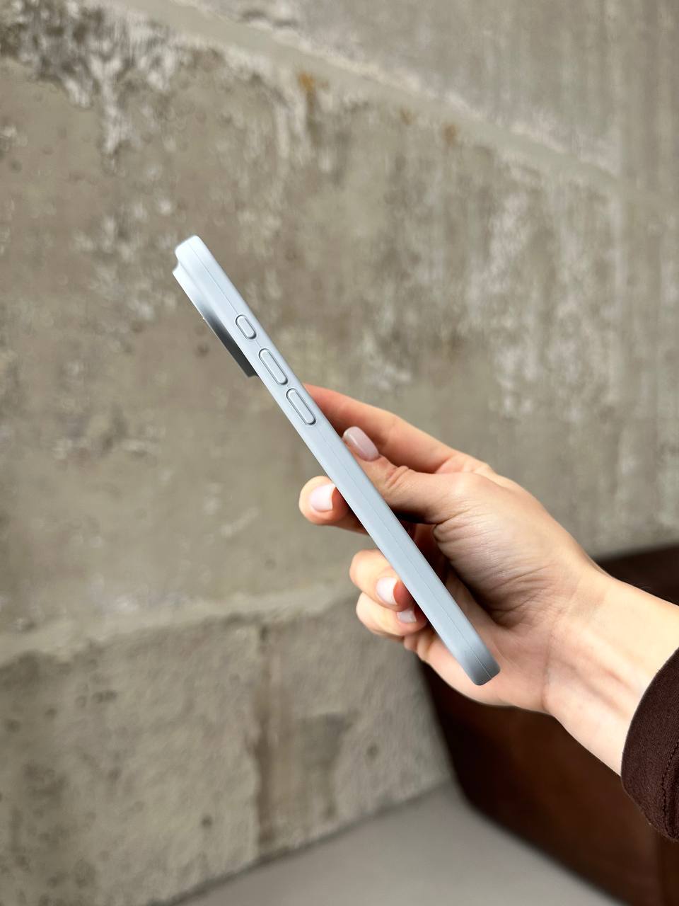 Чохол Silicone case з відкритою камерою на iPhone 17 Air Mist Blue (19)