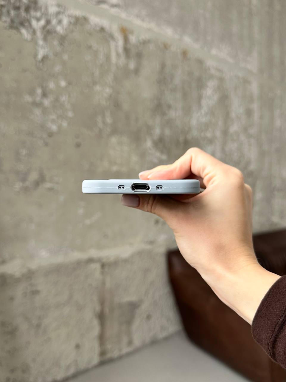 Чохол Silicone case з відкритою камерою на iPhone 17 Air Mist Blue (19)