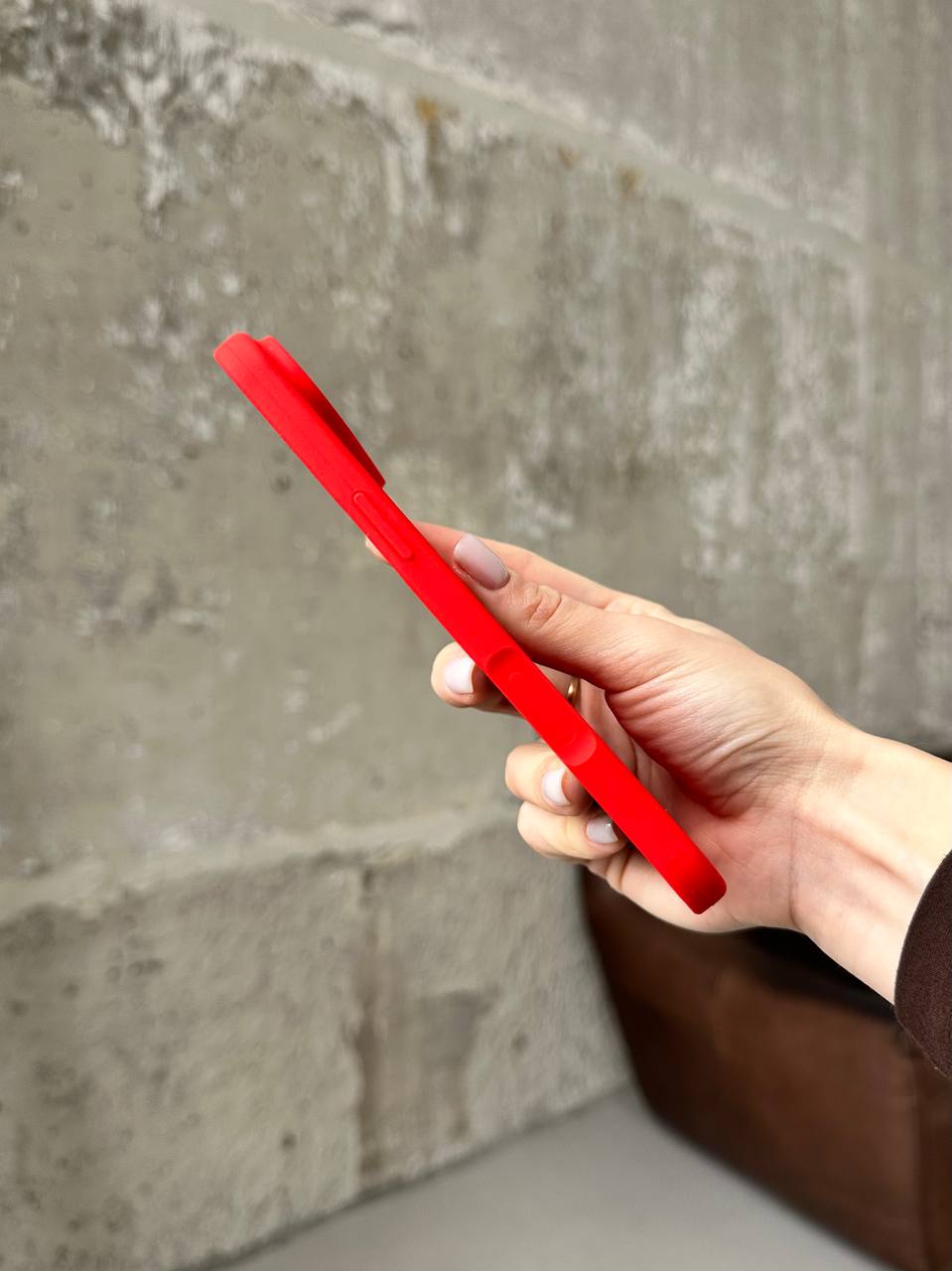 Чехол Silicone case с открытой камерой на iPhone 17 Air Red (04)