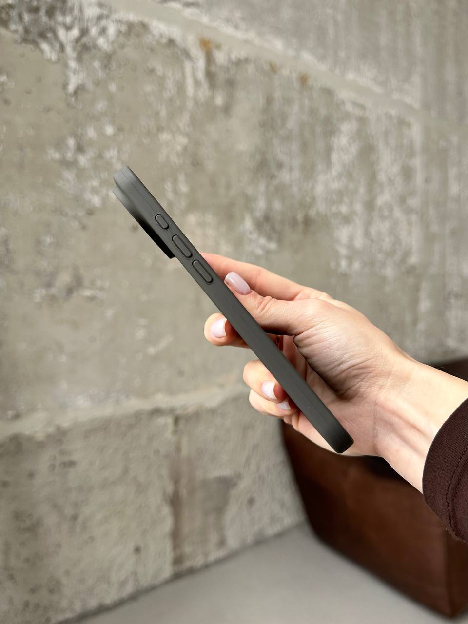 Чохол Silicone case з відкритою камерою на iPhone 17 Air Cocoa (22)