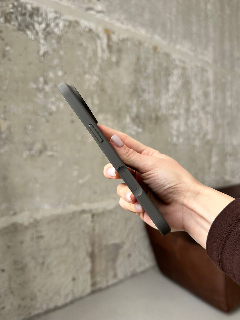 Чохол Silicone case з відкритою камерою на iPhone 17 Air Cocoa (22)