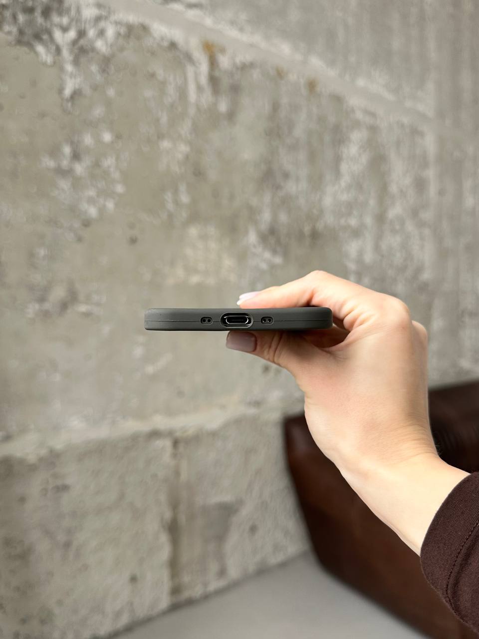 Чохол Silicone case з відкритою камерою на iPhone 17 Air Cocoa (22)