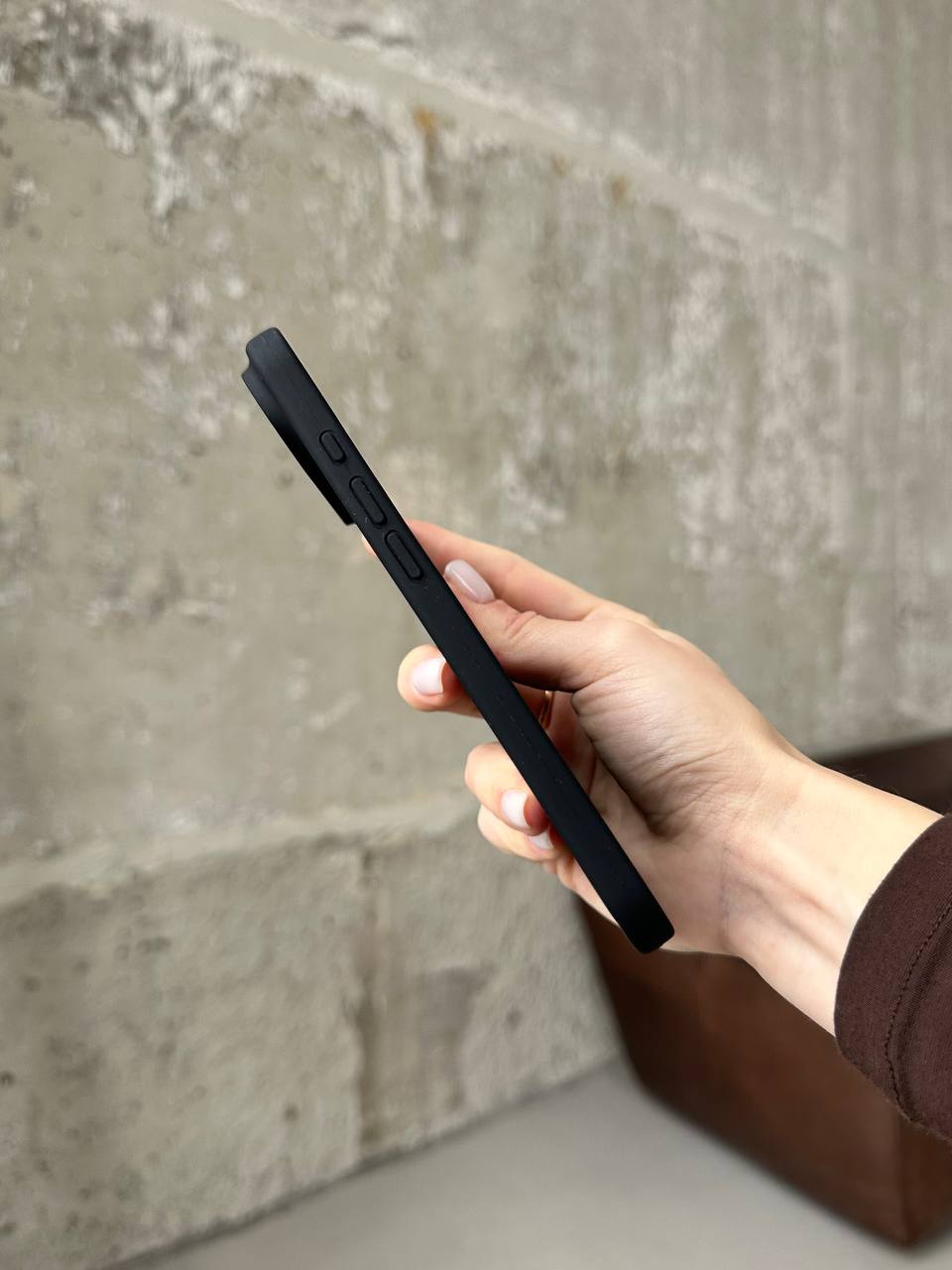 Чохол Silicone case з відкритою камерою на iPhone 17 Air Black (01)