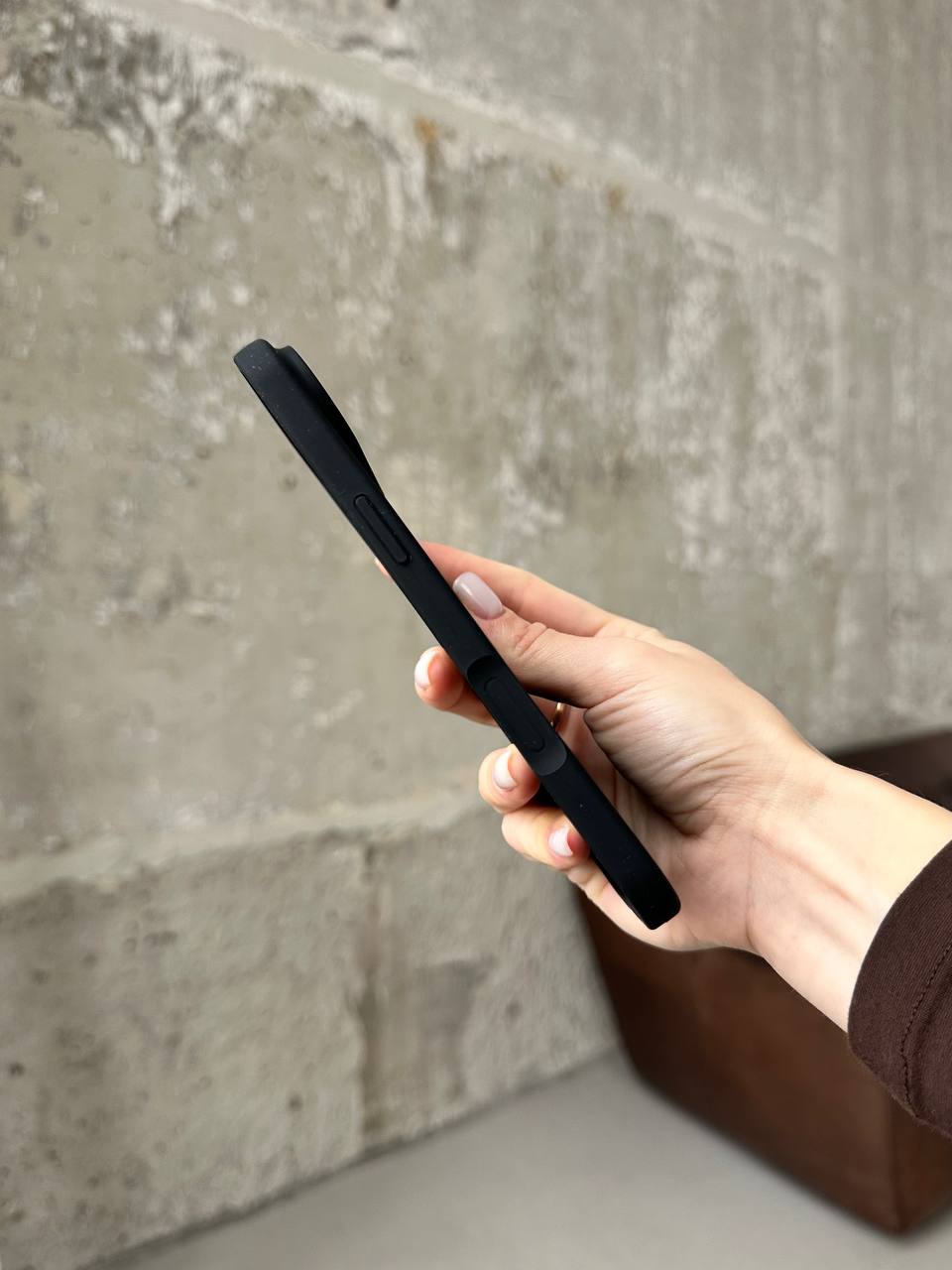 Чохол Silicone case з відкритою камерою на iPhone 17 Air Black (01)