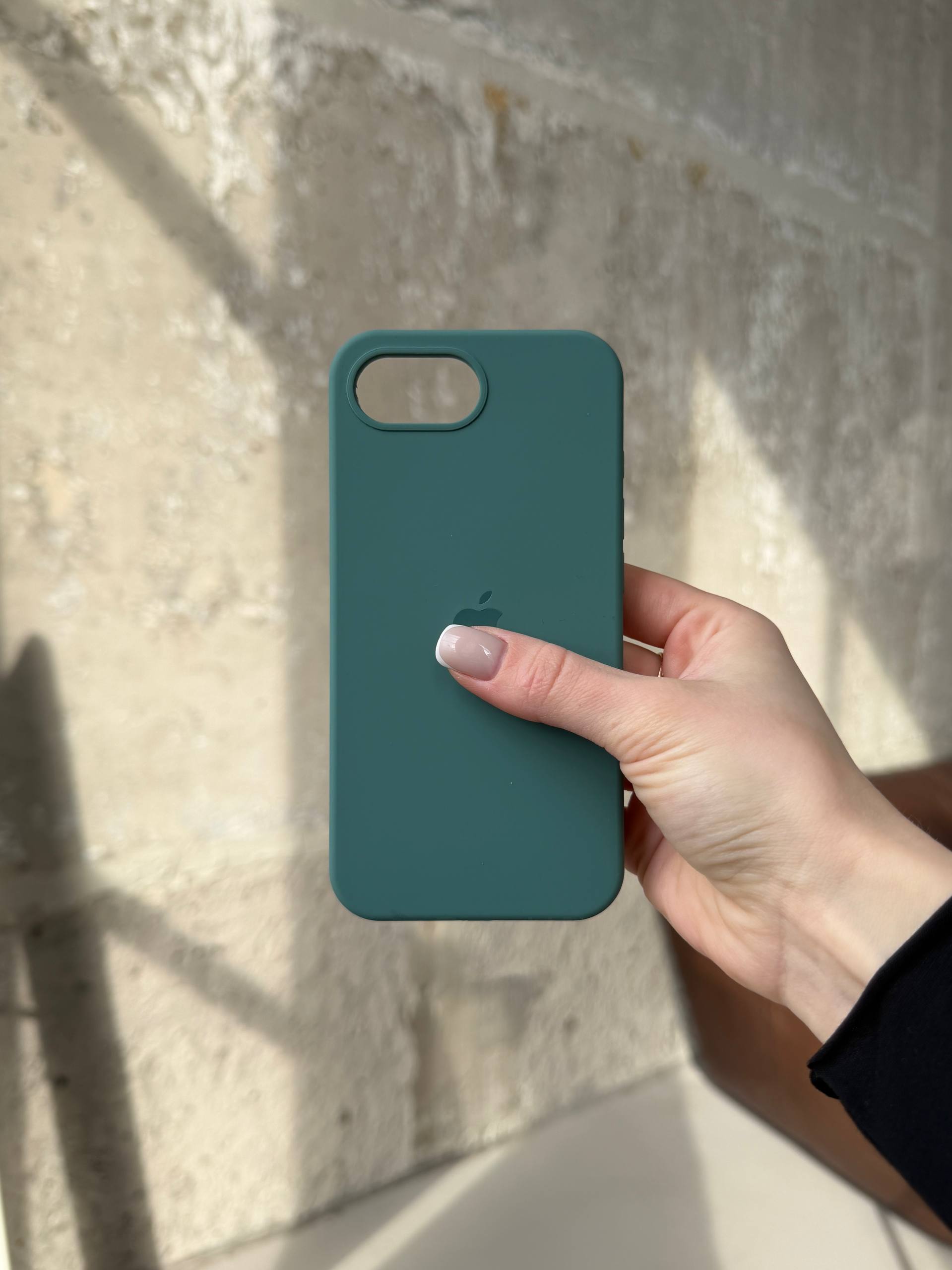 Чехол Silicone case с открытой камерой на iPhone 16e/17e Pine Green (36)
