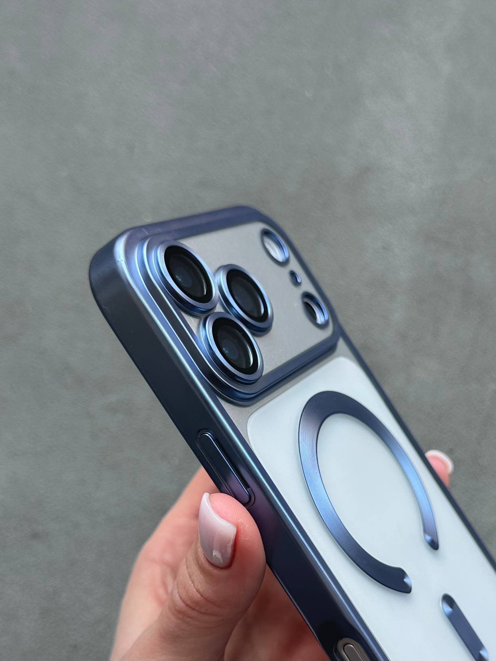 Чехол цветной Shining case с Magsafe на iPhone 17 Pro Max Blue