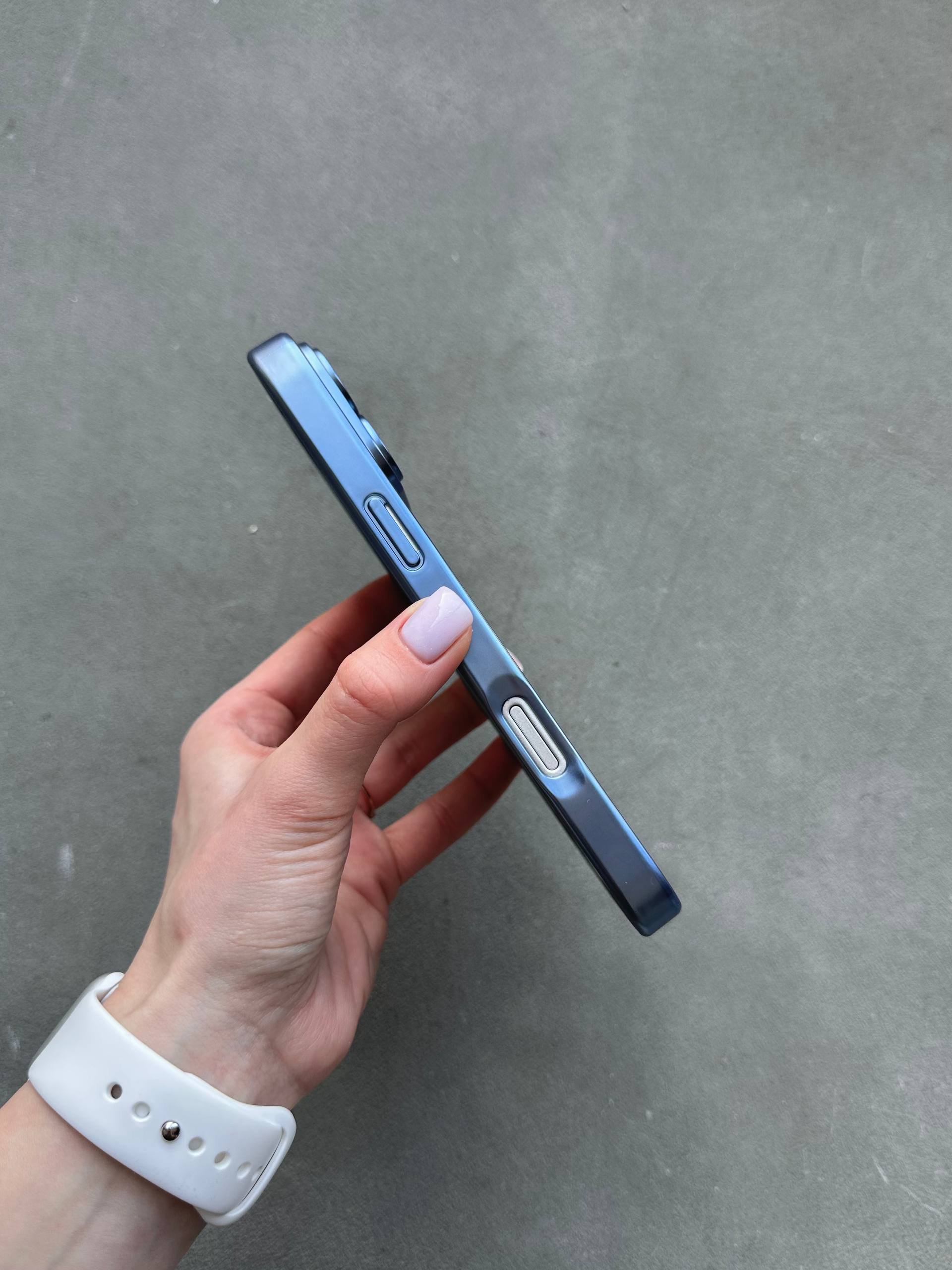 Чехол цветной Shining case с Magsafe на iPhone 17 Pro Max Blue