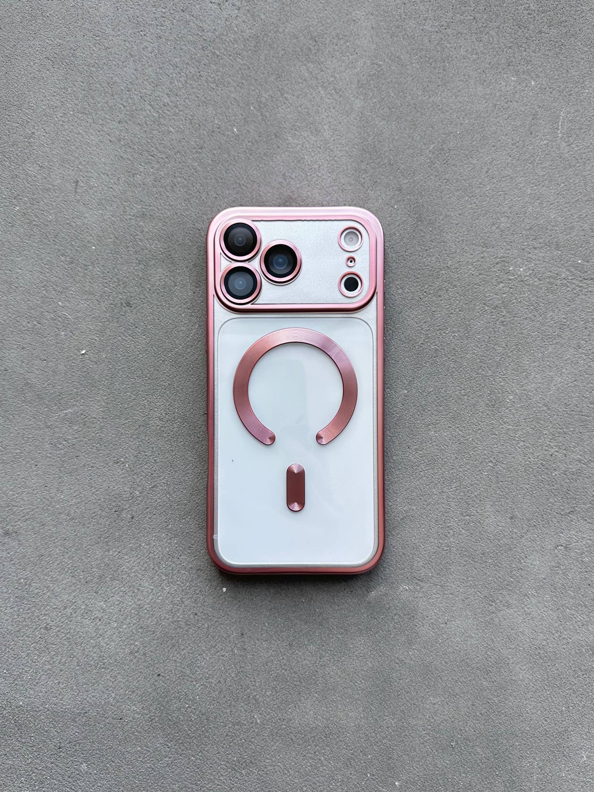 Чехол цветной Shining case с Magsafe на iPhone 17 Pro Pink