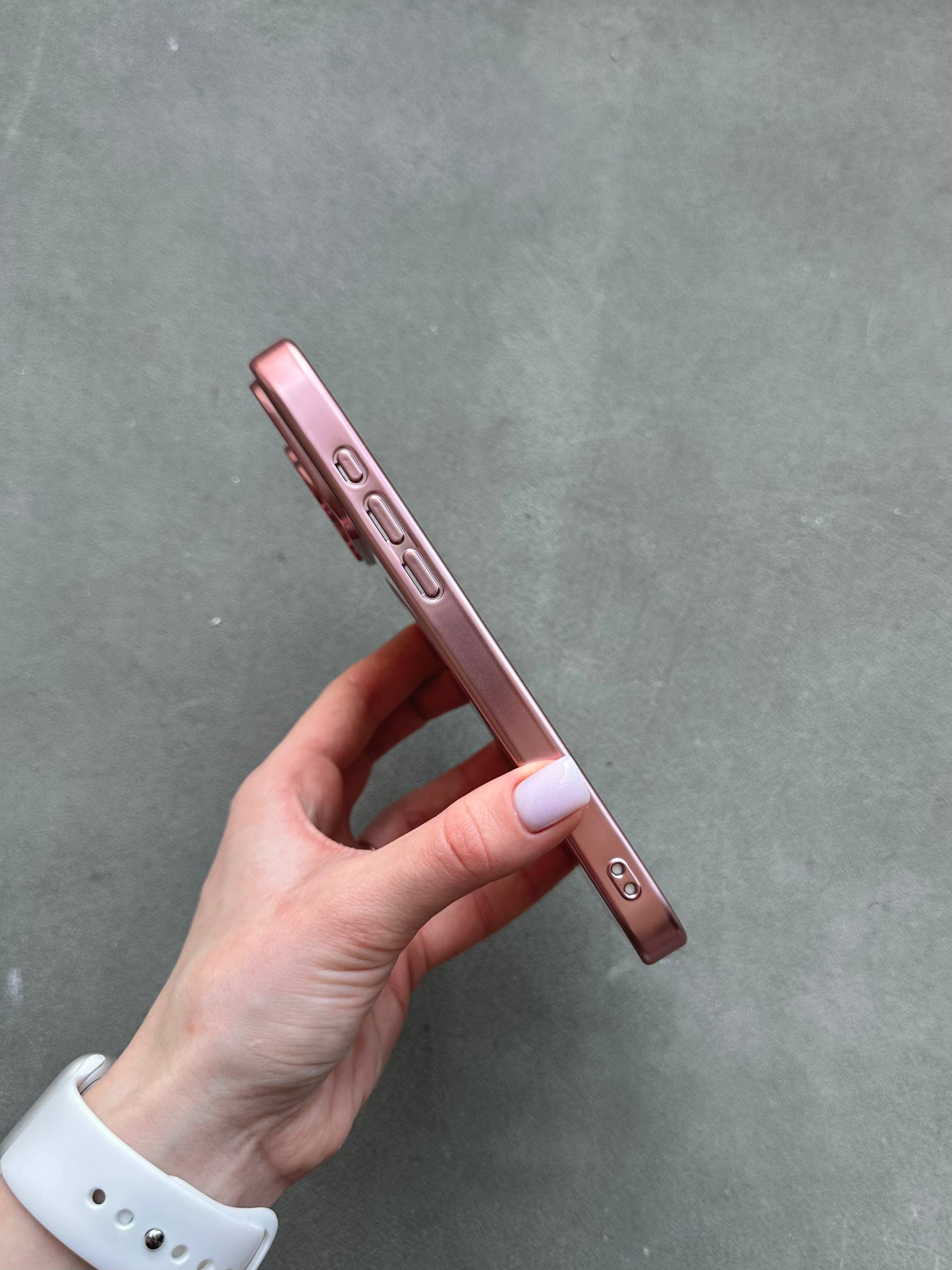 Чехол цветной Shining case с Magsafe на iPhone 17 Pro Pink