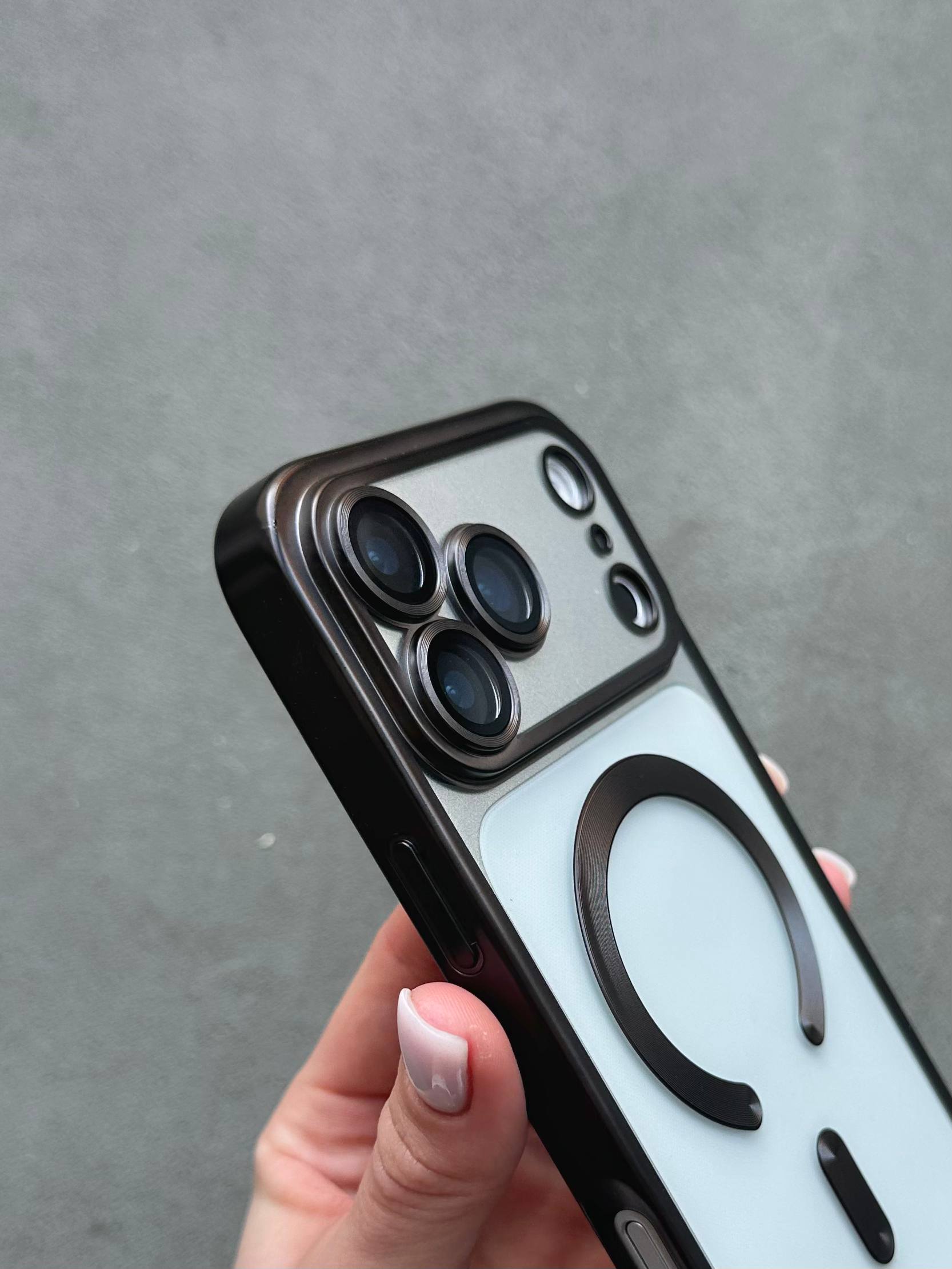 Чехол цветной Shining case с Magsafe на iPhone 17 Pro Max Black