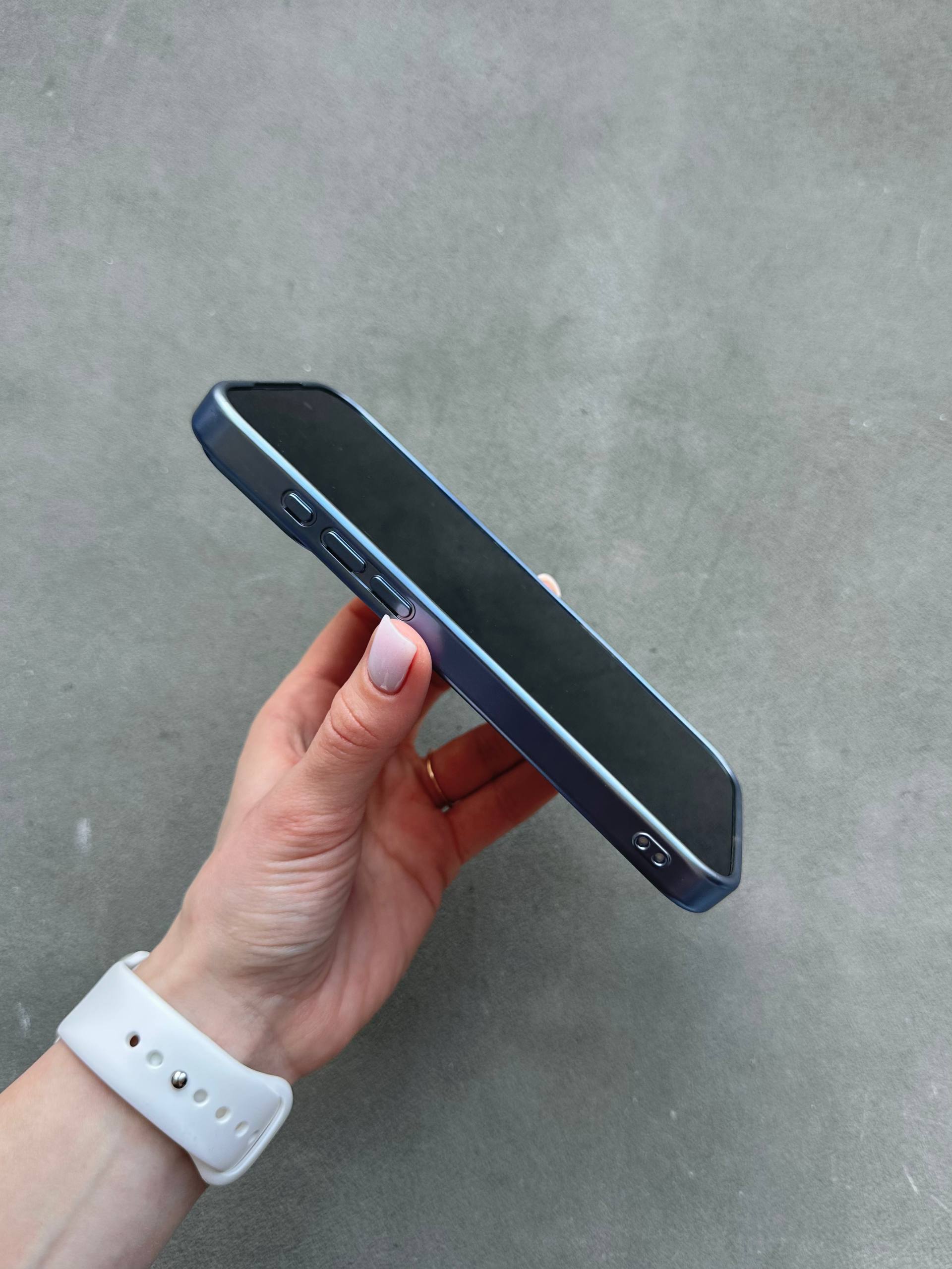 Чехол цветной Shining case с Magsafe на iPhone 17 Pro Max Blue