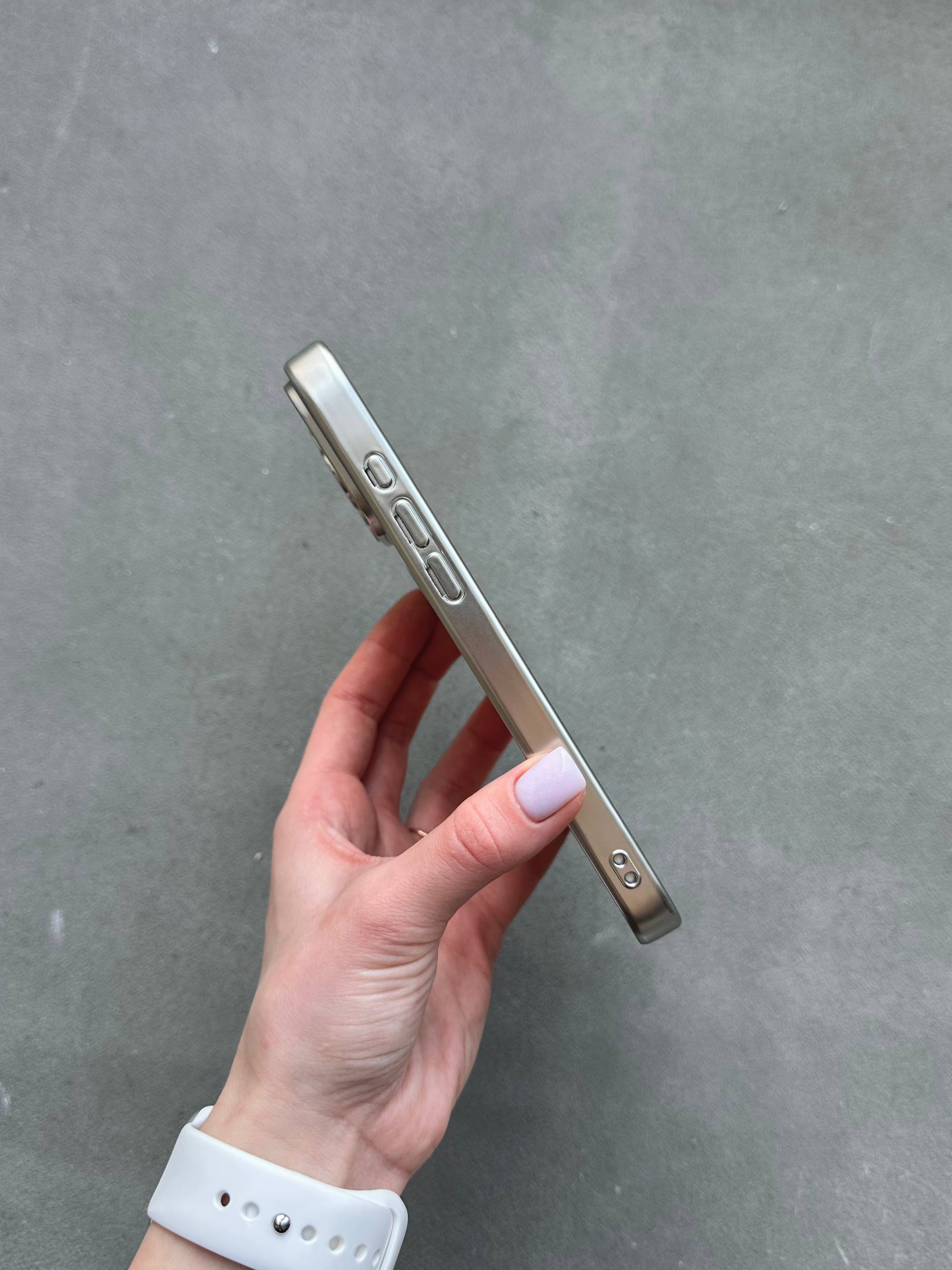 Чехол цветной Shining case с Magsafe на iPhone 17 Pro Max Silver