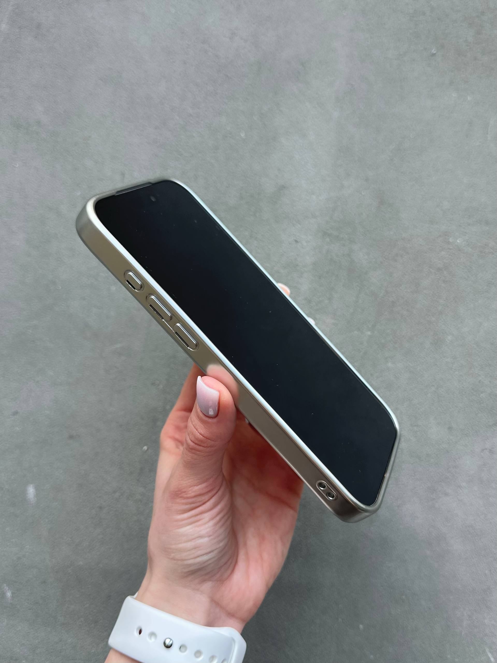 Чехол цветной Shining case с Magsafe на iPhone 17 Pro Max Silver
