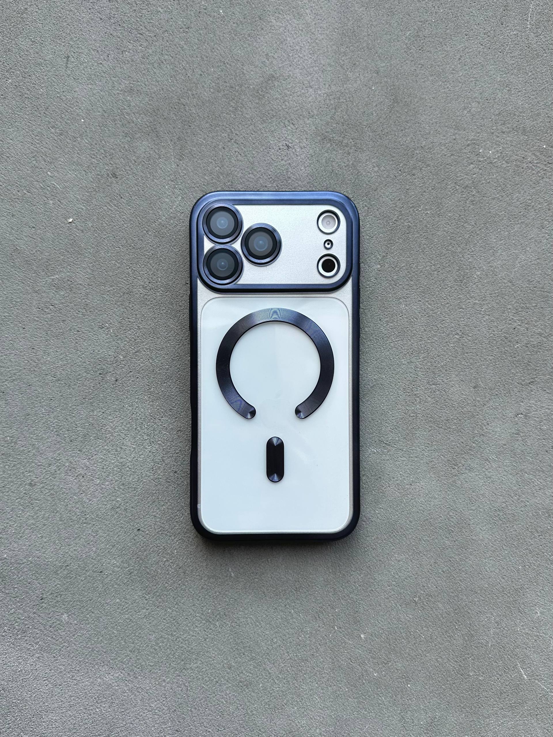 Чехол цветной Shining case с Magsafe на iPhone 17 Pro Max Dark Blue