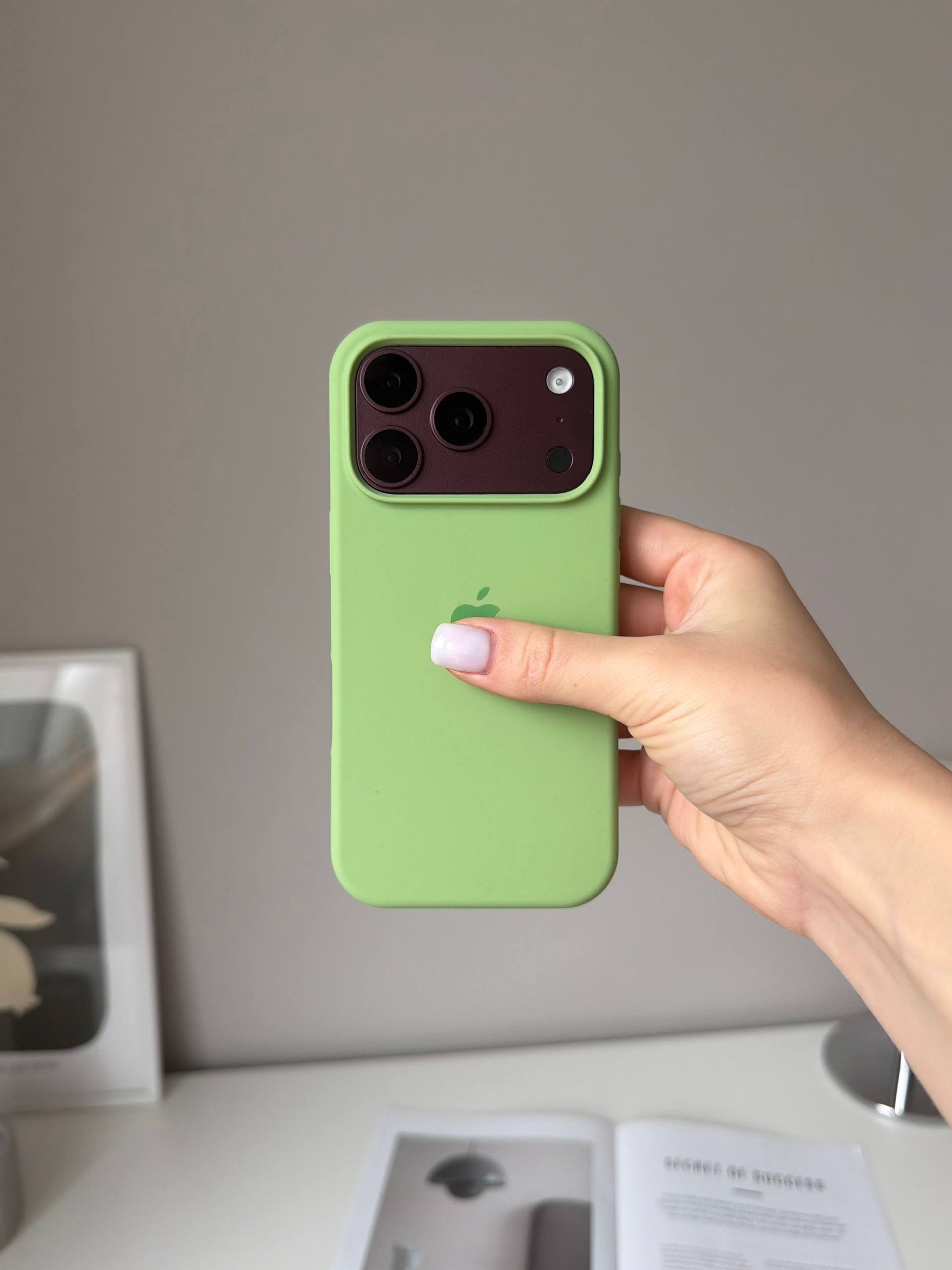 Чохол Silicone case з відкритою камерою на iPhone 18 Pro Max Mint Gum (39)
