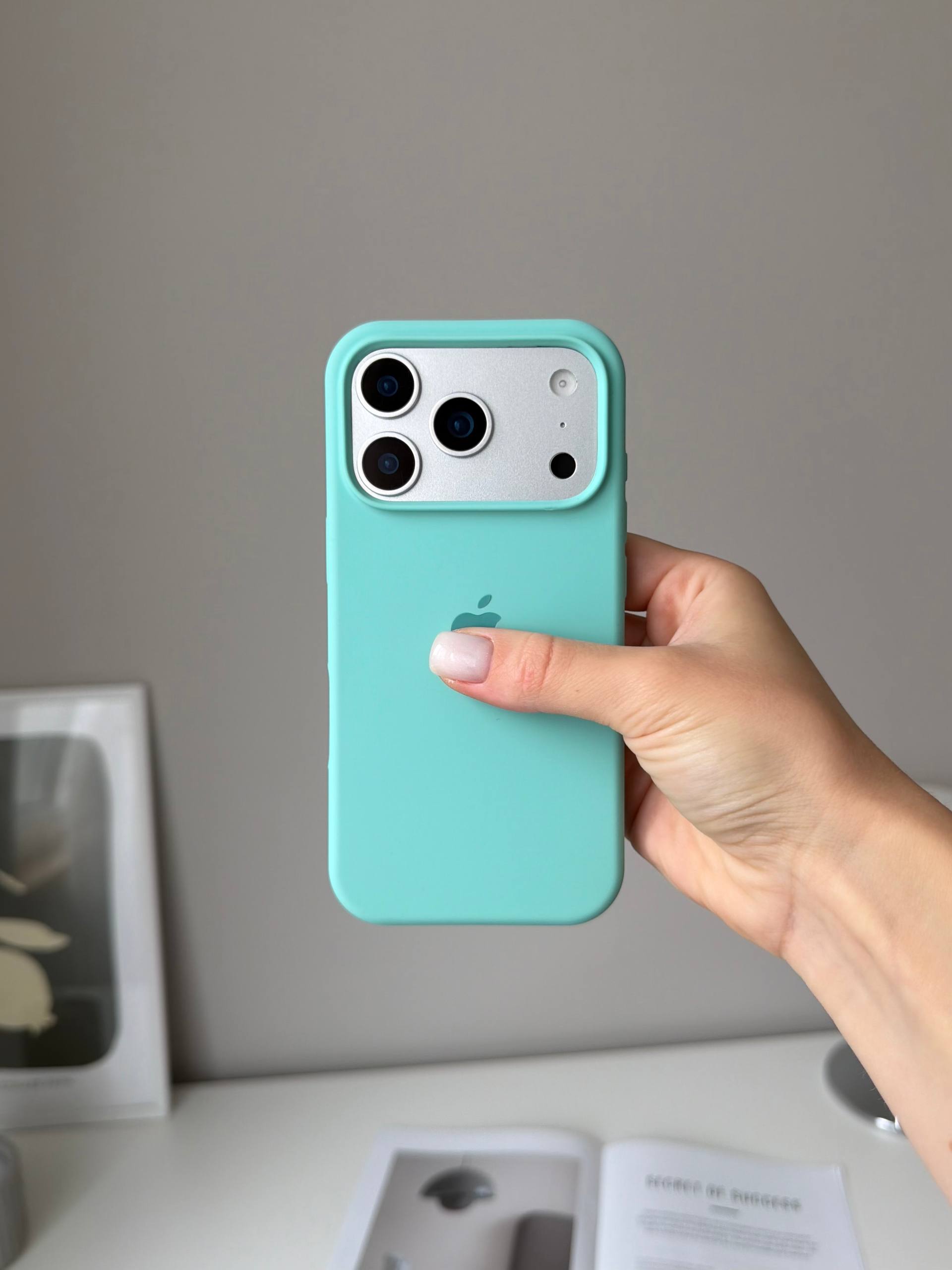 Чохол Silicone case з відкритою камерою на iPhone 18 Pro Max Sea Blue (10)