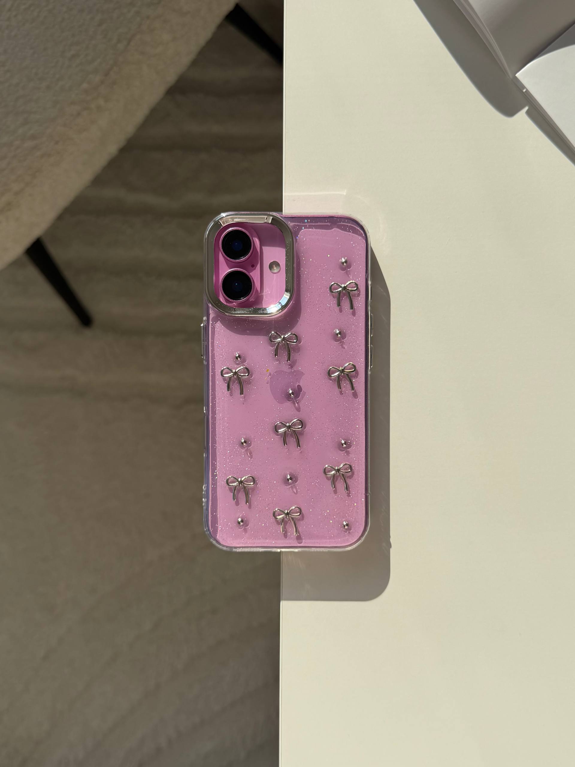 Чохол прозорий Bow Case з бантиками на iPhone 16