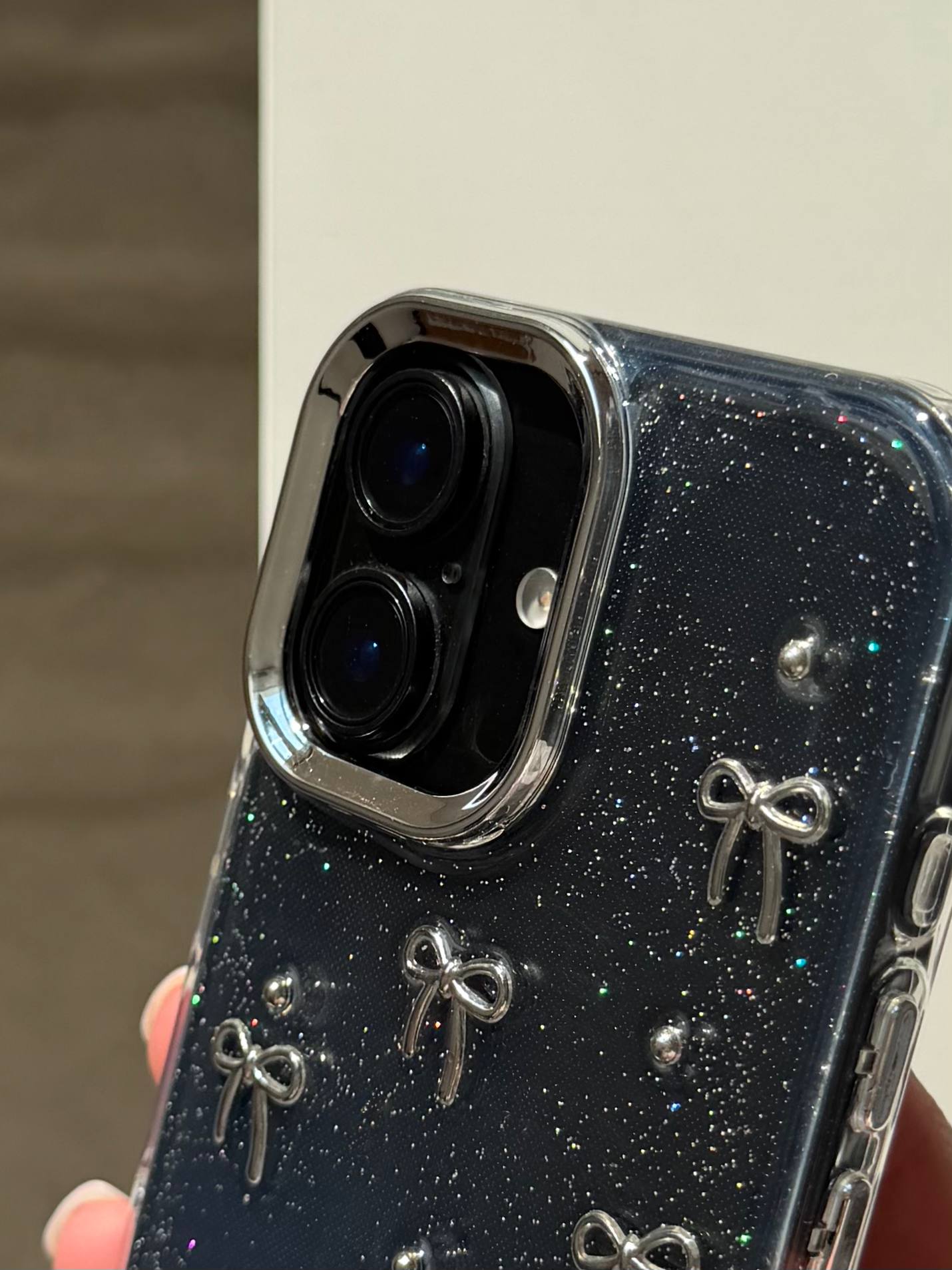 Чехол прозрачный Bow Case с бантиками на iPhone 17