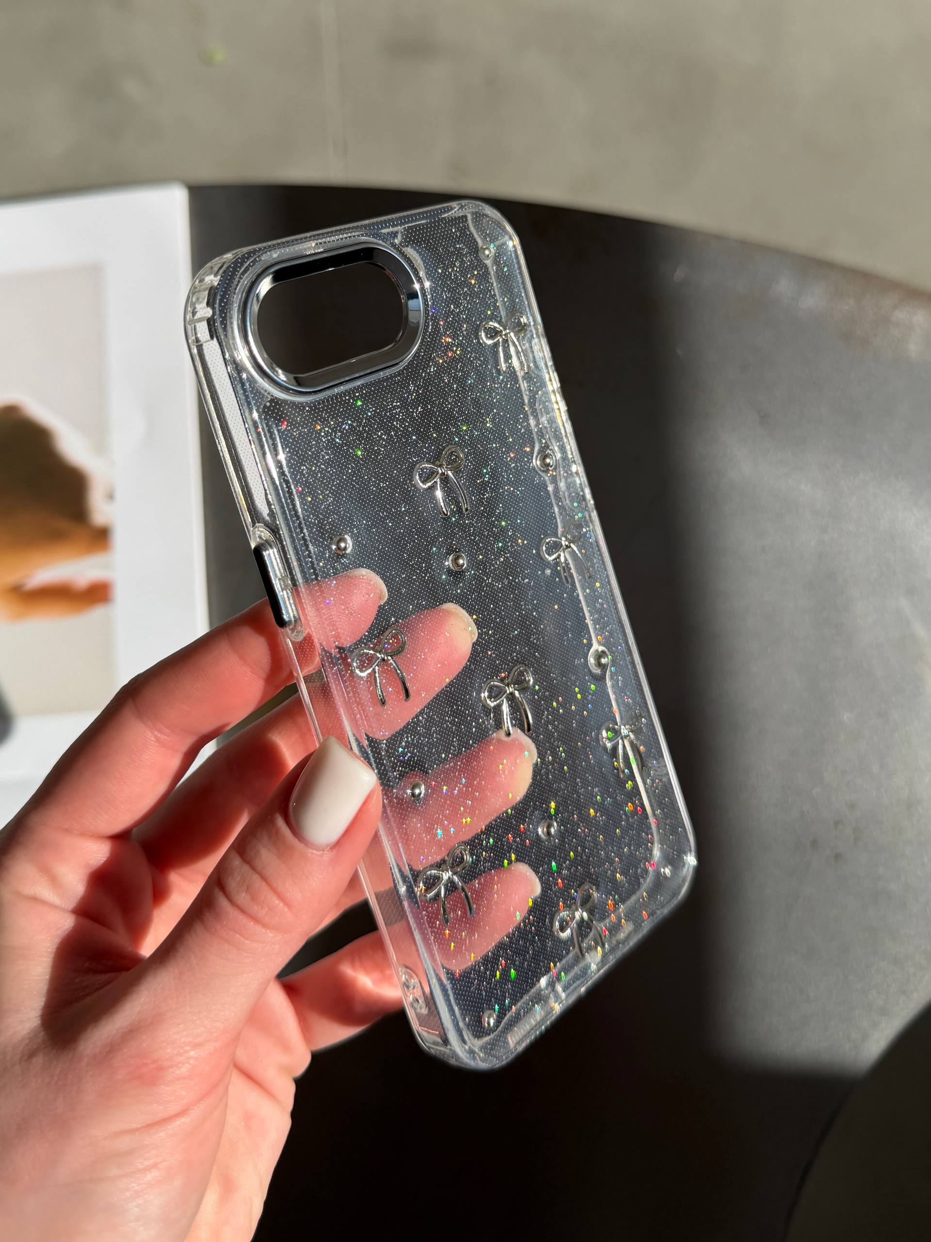 Чохол прозорий Bow Case з бантиками на iPhone 16e / 17e