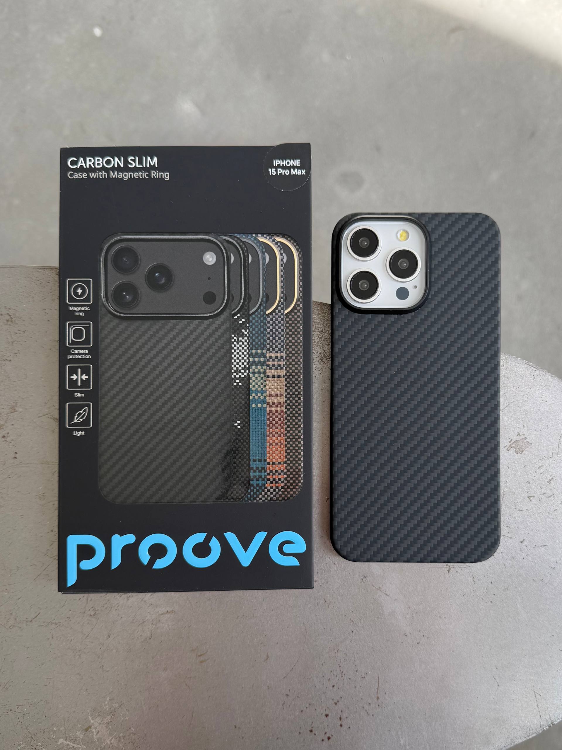 Чохол Proove Carbon Slim з MagSafe для iPhone 15 Pro Black