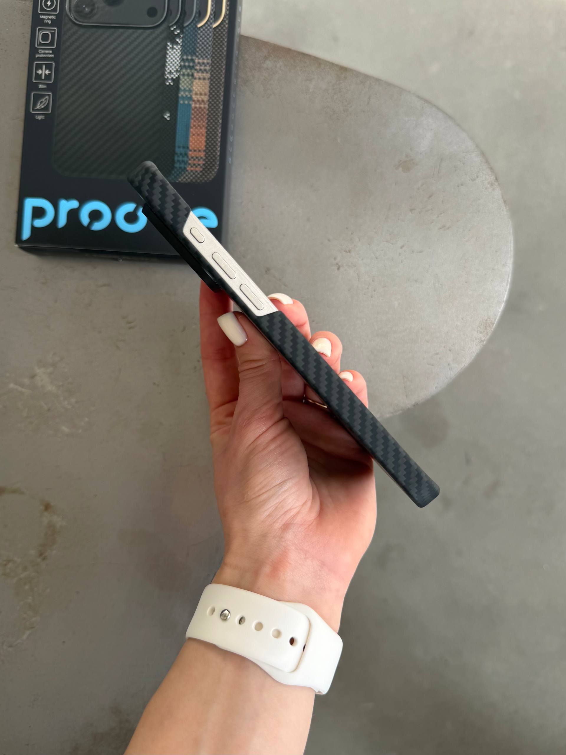 Чехол Proove Carbon Slim с MagSafe для iPhone 15 Pro Black