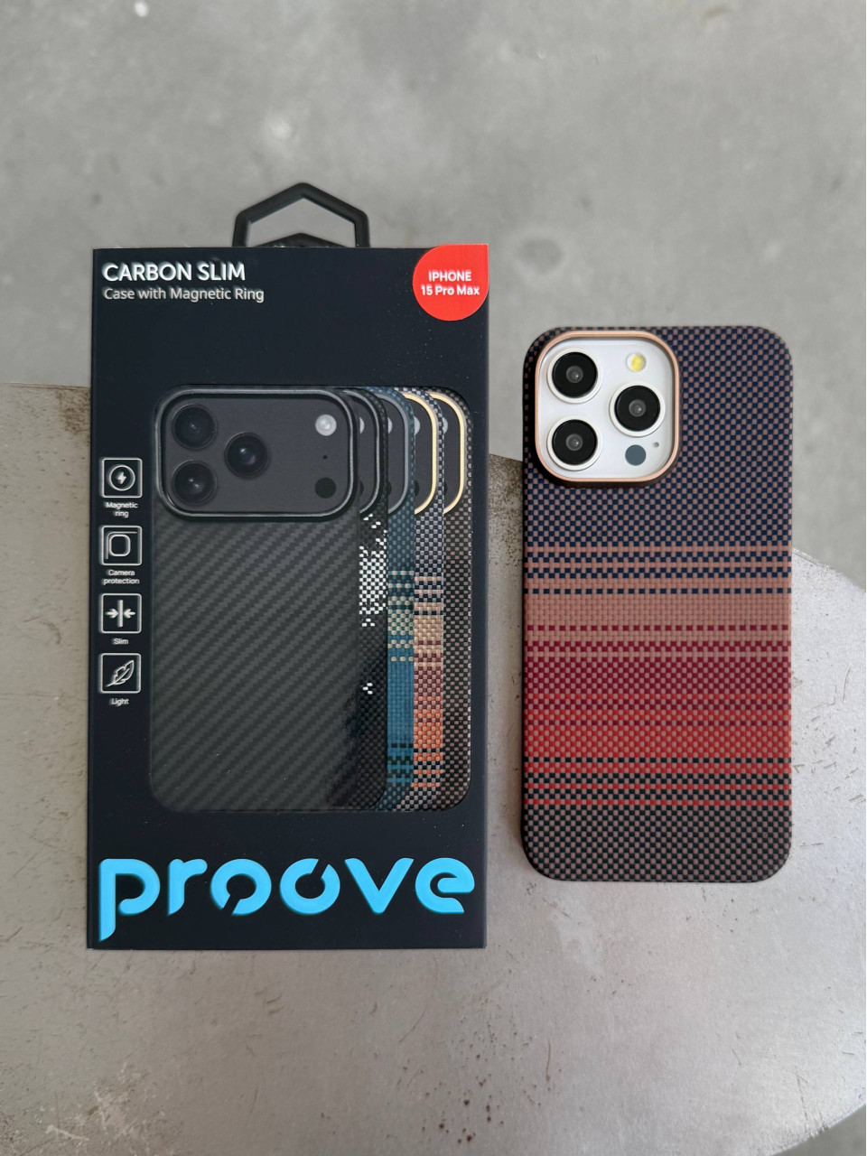 Чохол Proove Carbon Slim з MagSafe для iPhone 15 Pro Glowrise