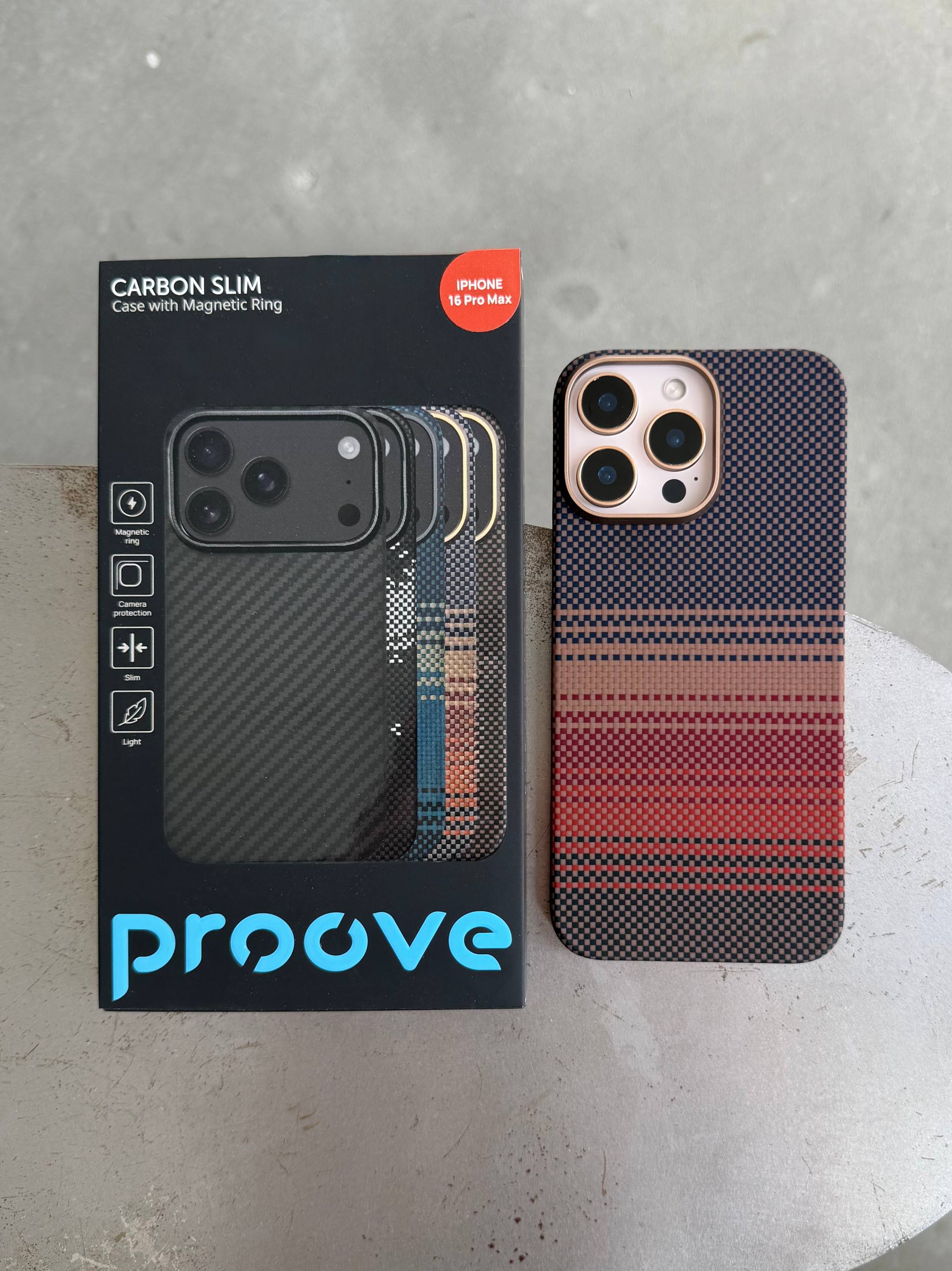 Чохол Proove Carbon Slim з MagSafe для iPhone 16 Pro Max Glowrise