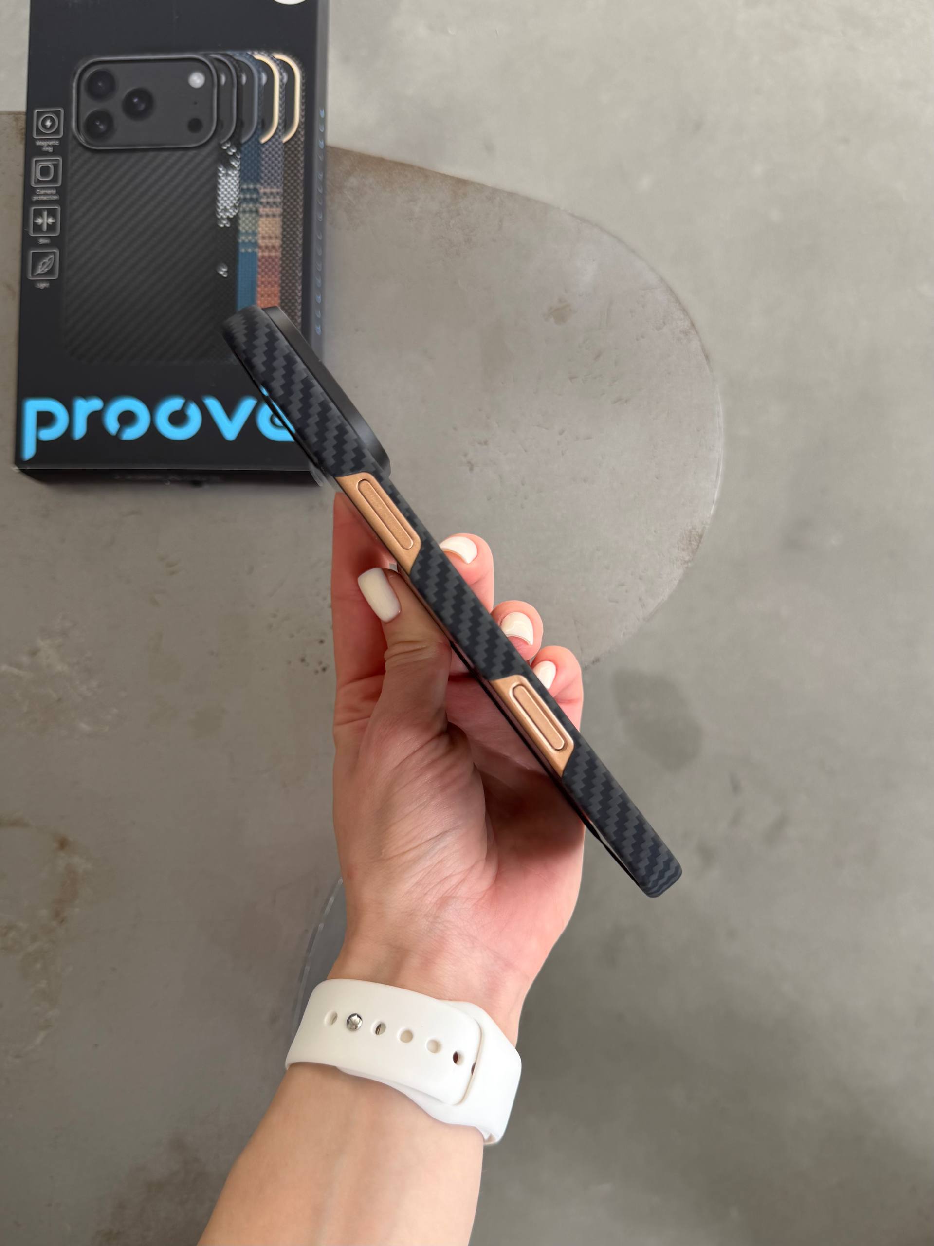 Чехол Proove Carbon Slim с MagSafe для iPhone 16 Pro Black