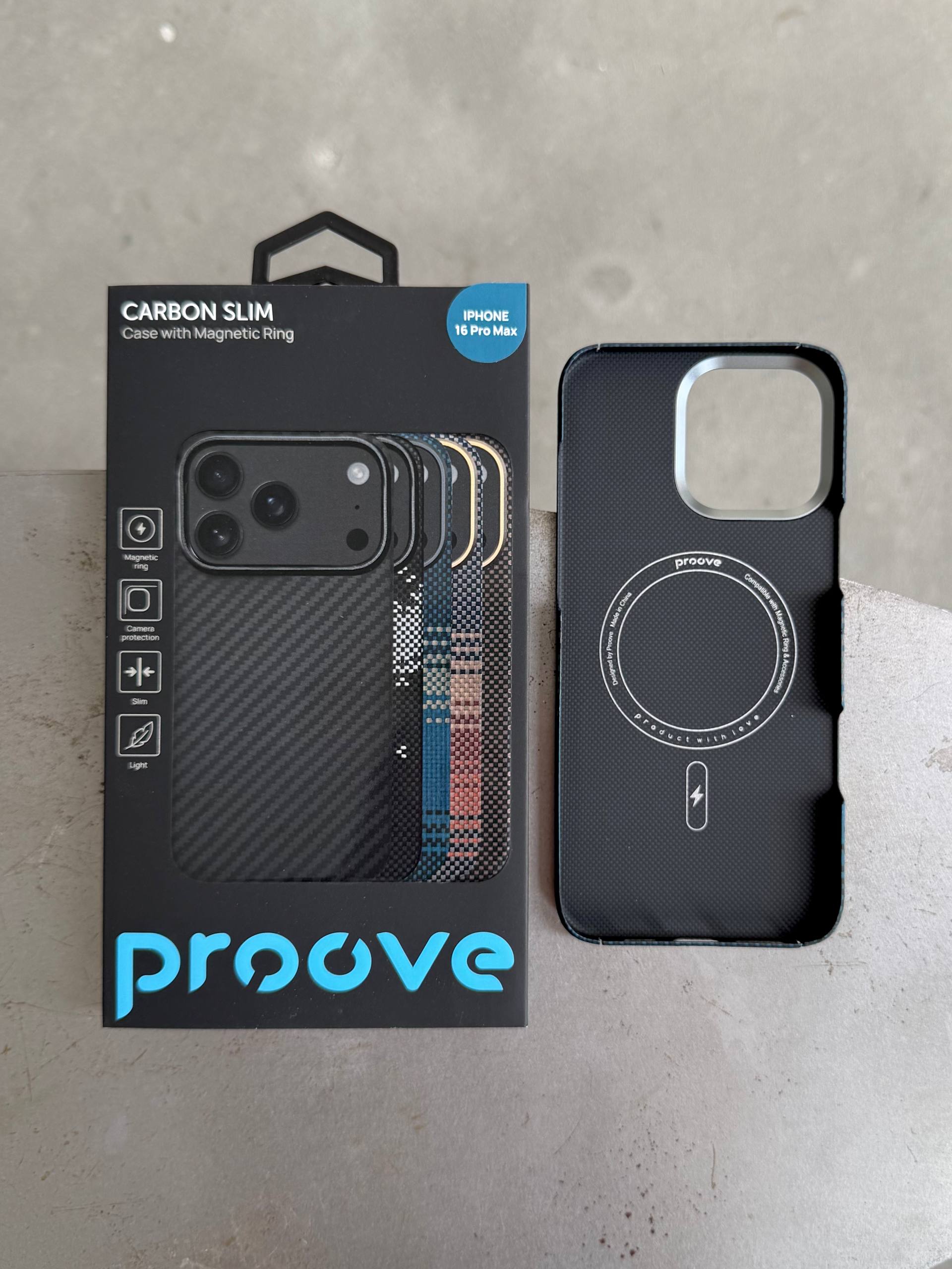 Чохол Proove Carbon Slim з MagSafe для iPhone 16 Pro Max Nightfall