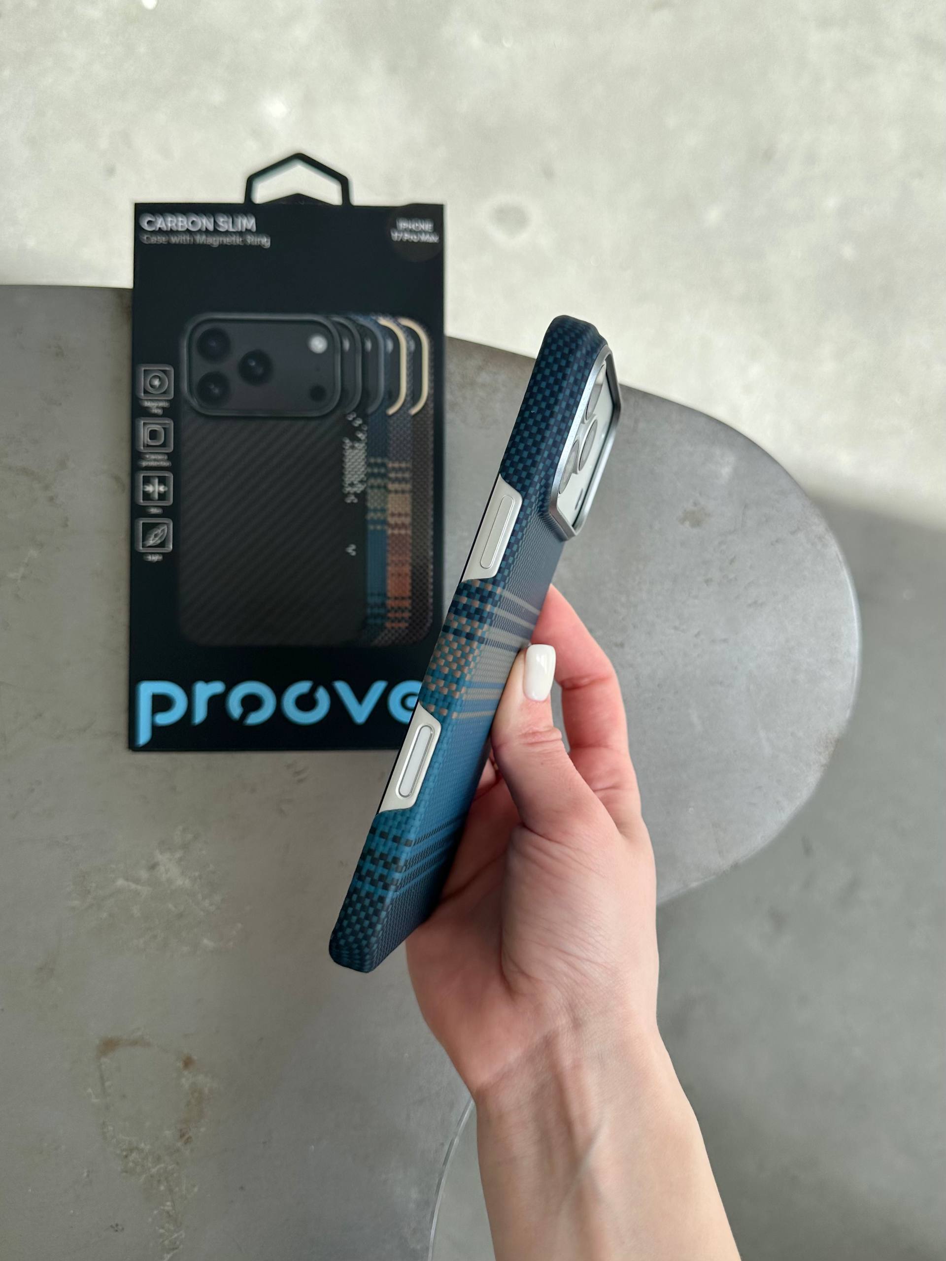 Чохол Proove Carbon Slim з MagSafe для iPhone 17 Pro Max Nightfall