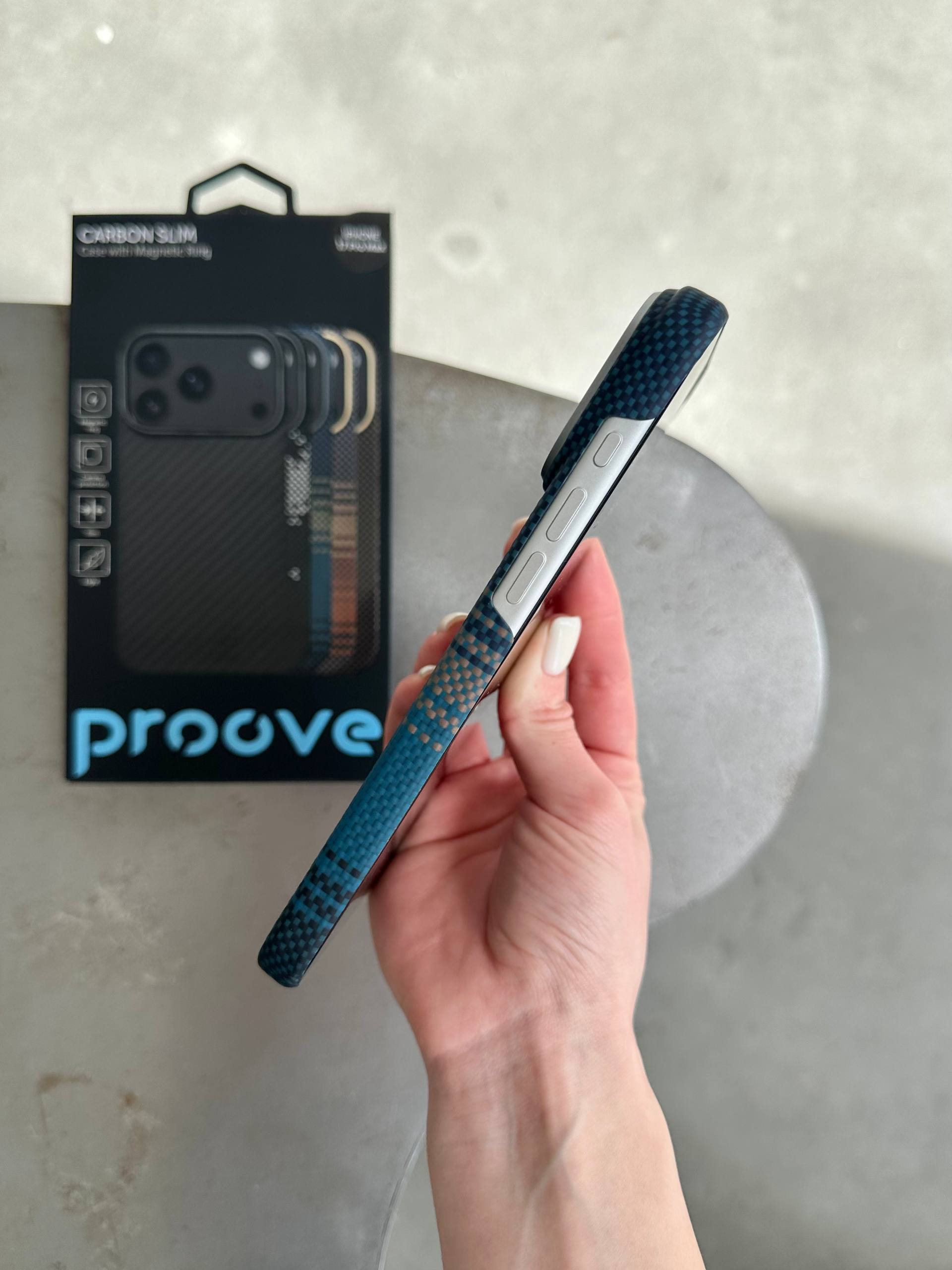 Чохол Proove Carbon Slim з MagSafe для iPhone 17 Pro Max Nightfall